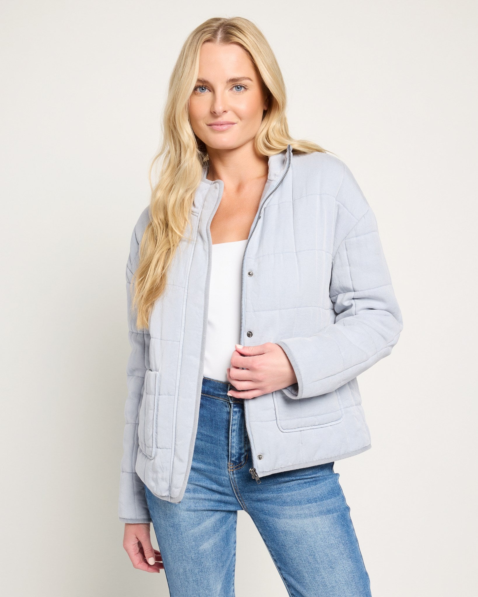 Light Denim $|& Thread & Supply Brina Jacket - SOF Front