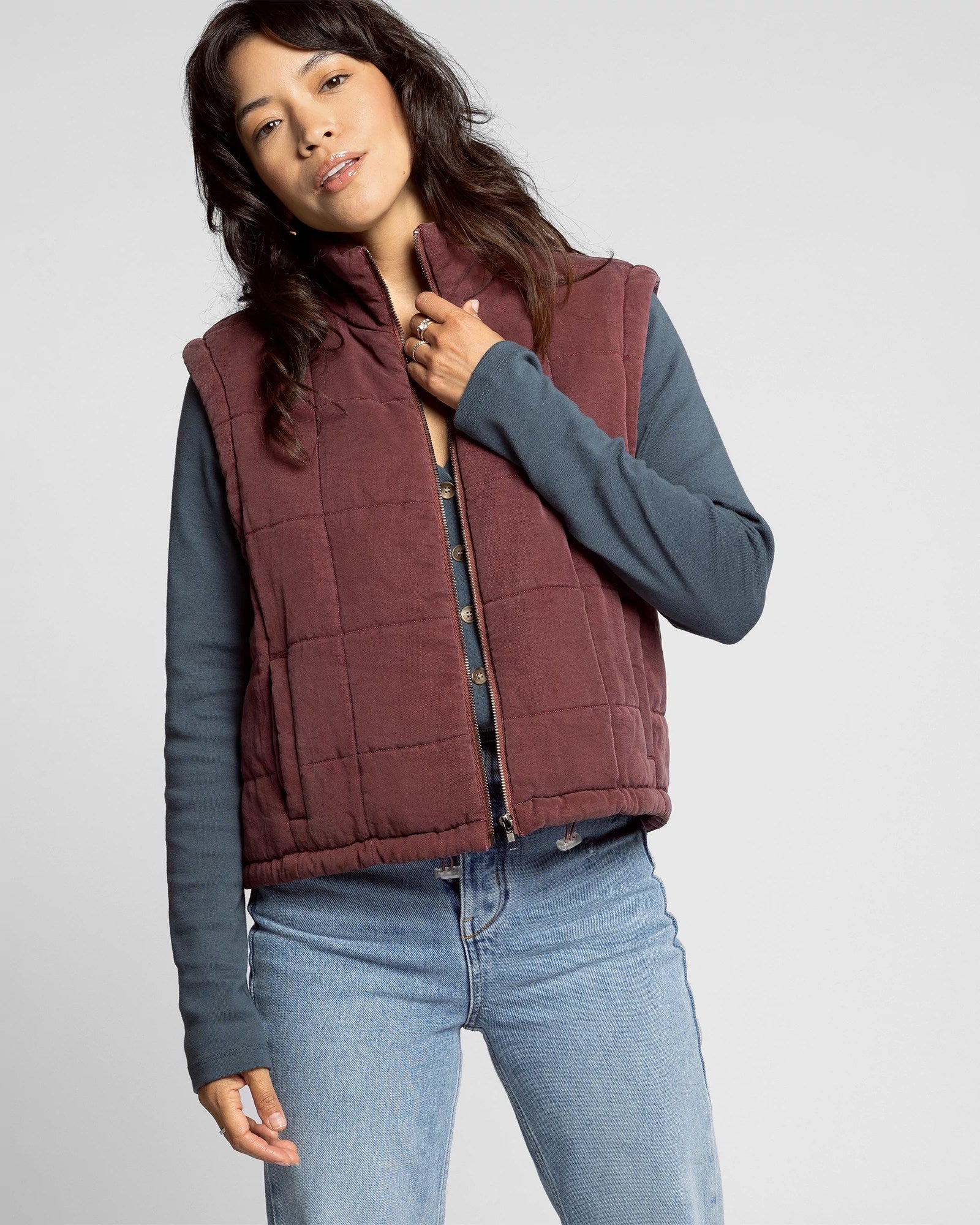 Crushed Berry $|& Thread & Supply Brina Vest - VOF Detail