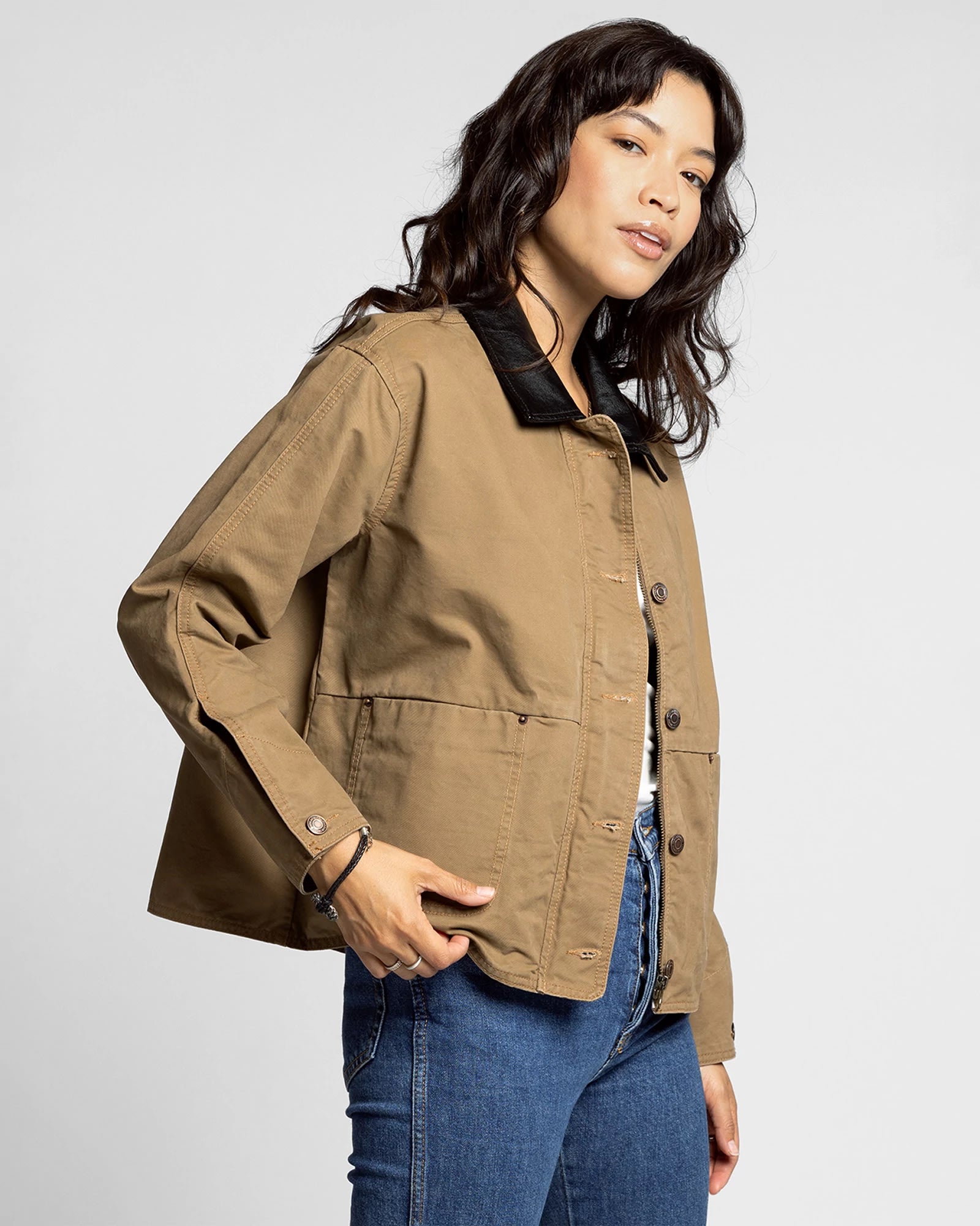 Toasted Coconut $|& Thread & Supply Zola Barn Jacket - Hanger Front