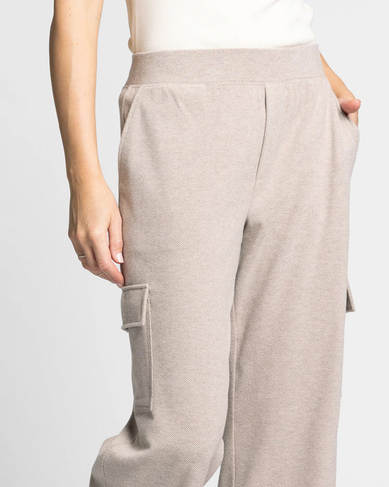 Taupe Heather $|& Thread & Supply Faye Brushed Knit Cargo Pants - Hanger Back