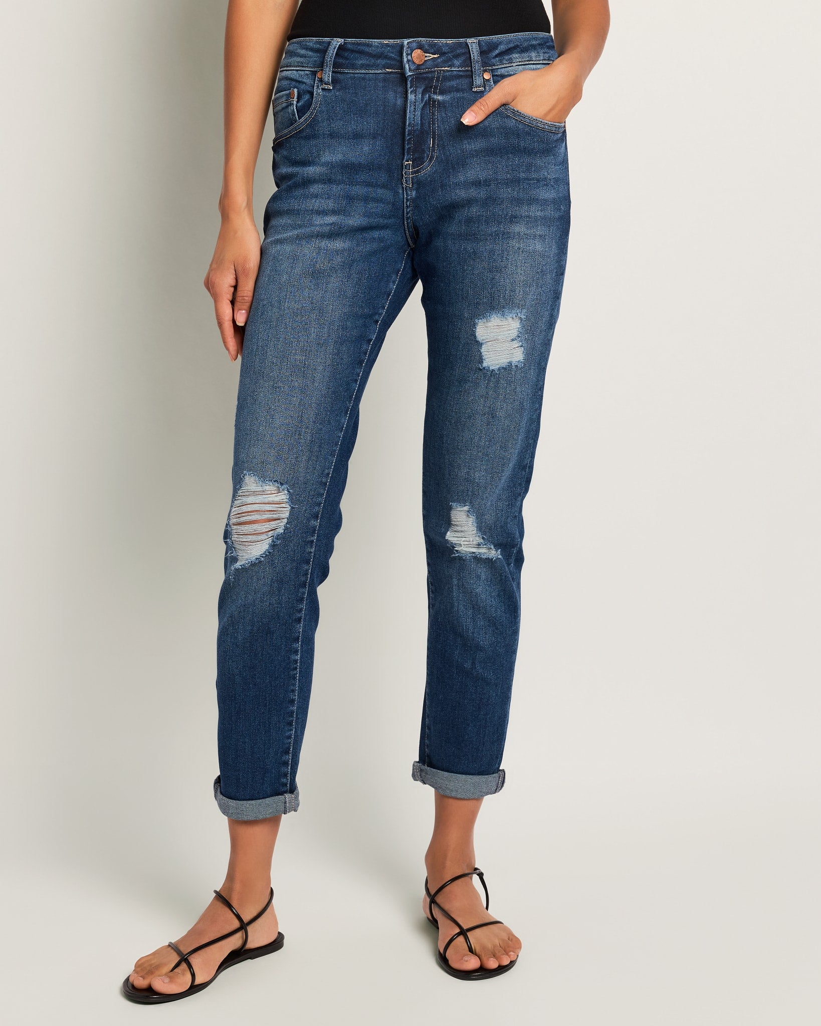 Rip Tide $|& Herizon Crest Cuffed Girlfriend Jeans - SOF Front