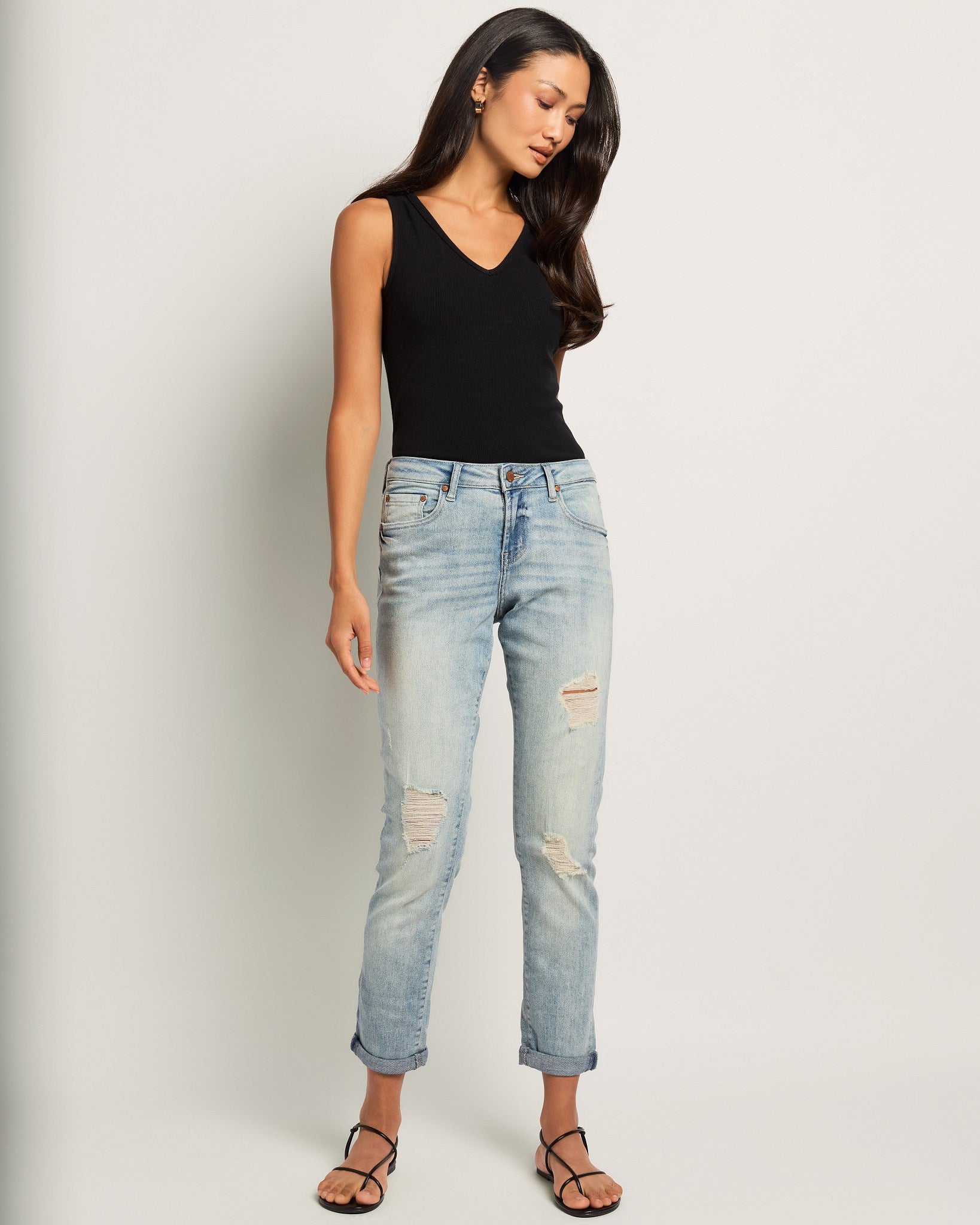 Lakeside $|& Herizon Crest Cuffed Girlfriend Jeans - UGC On Fig