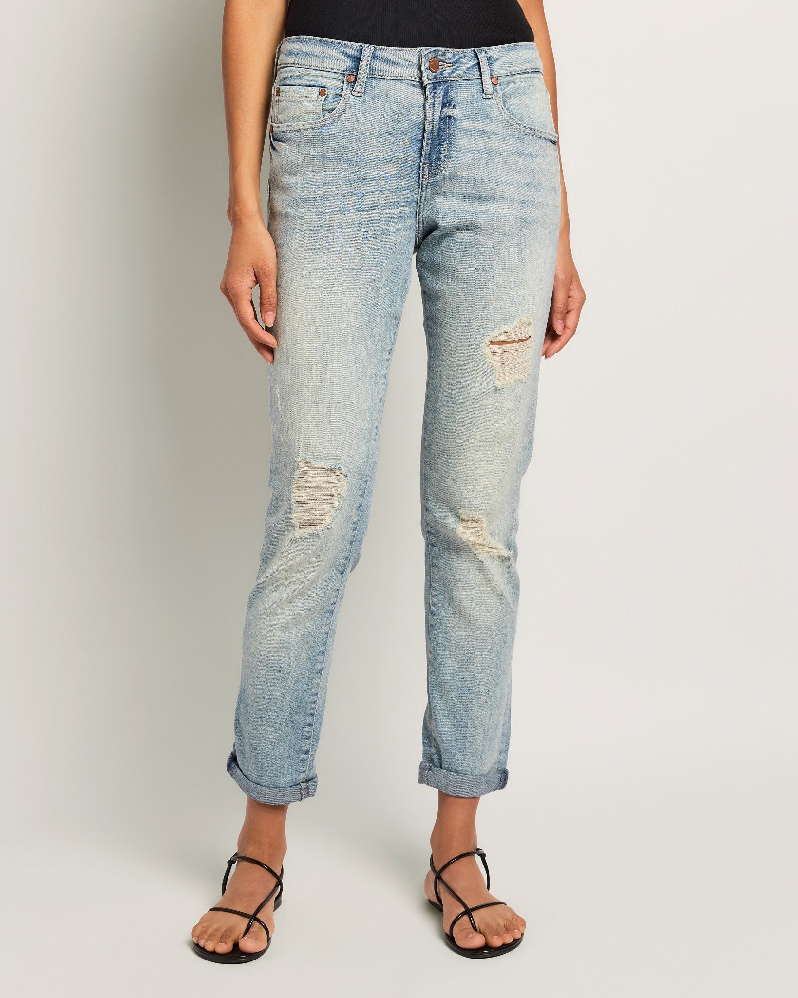 Lakeside $|& Herizon Crest Cuffed Girlfriend Jeans - SOF Front