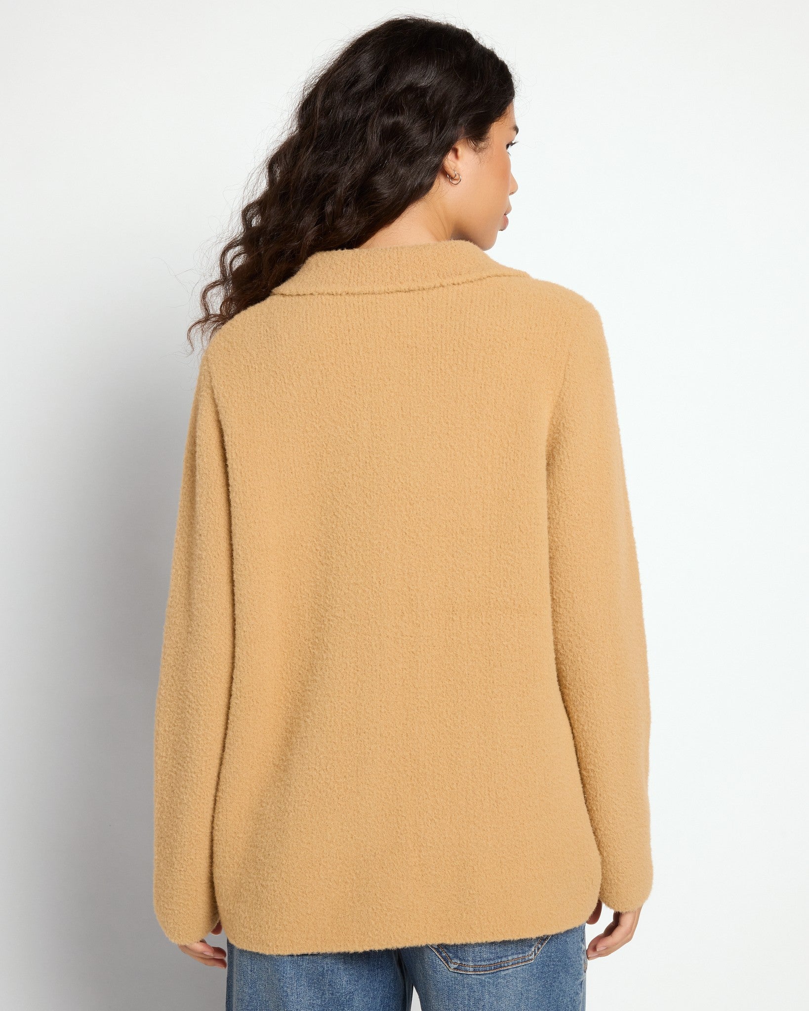 Camel $|& Theo & Spence Essential Cozy Shacket - SOF Back