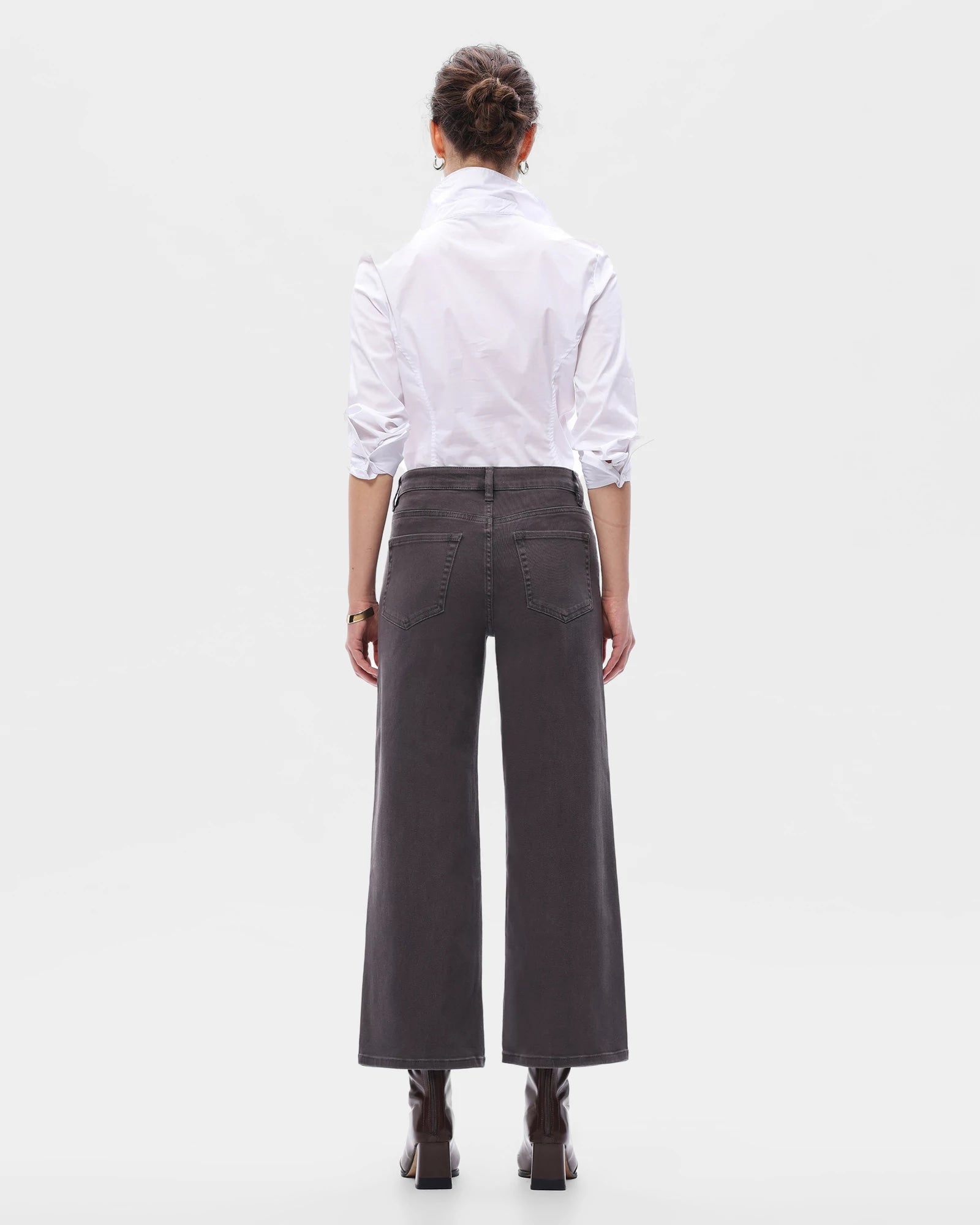 Gray $|& Bayeas Mid Rise Straight Leg Jeans - Hanger Side