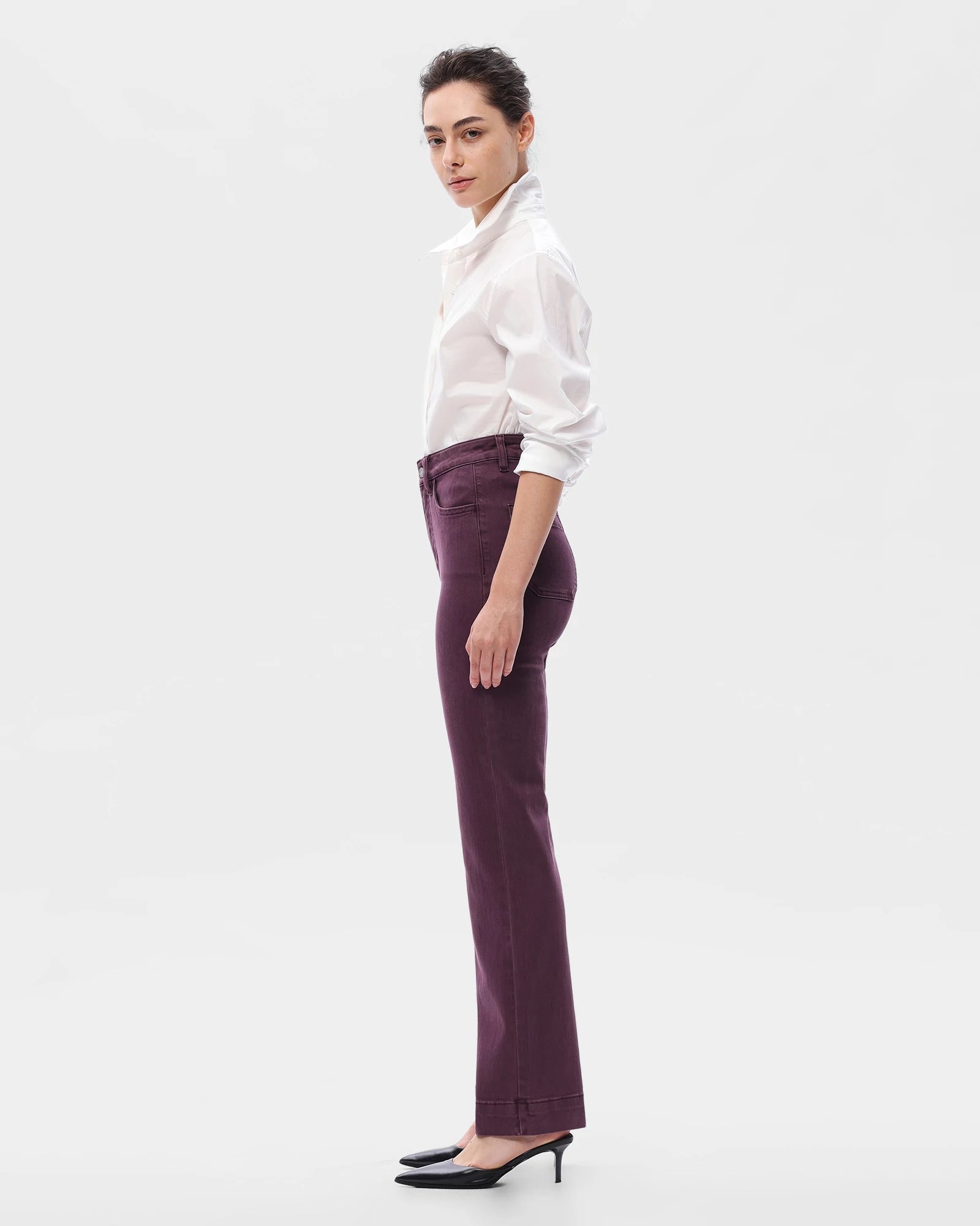 Plum $|& Bayeas High Rise Bootcut Jeans - Hanger Front