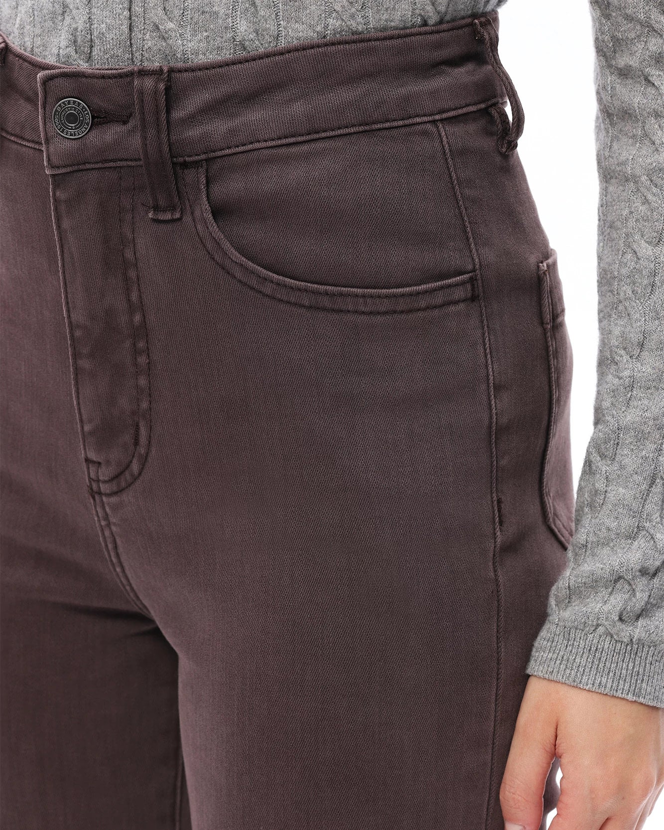 Chocolate $|& Bayeas High Rise Bootcut Jeans - Hanger Back