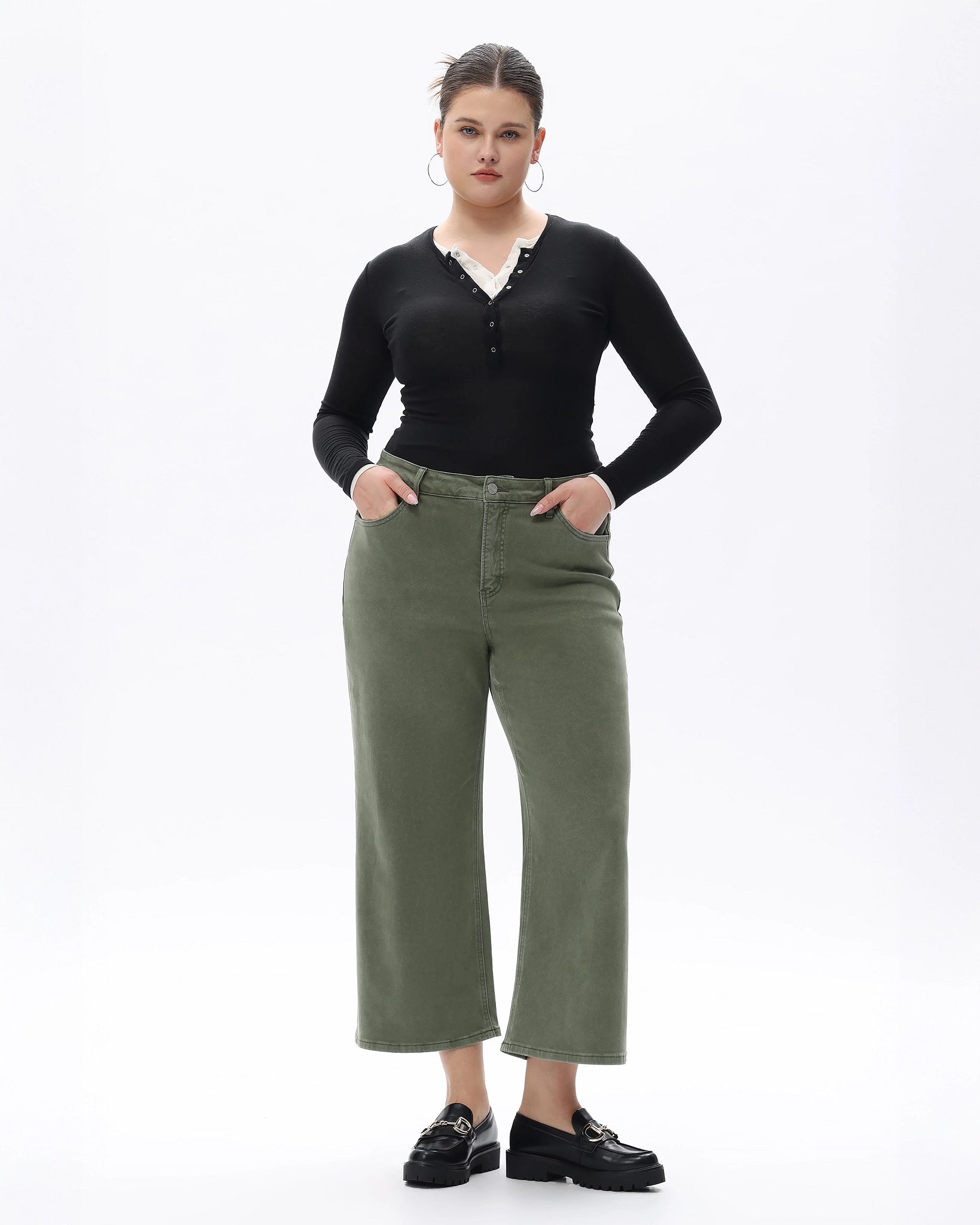 Green $|& Bayeas Mid Rise Straight Leg Jean - VOF Detail