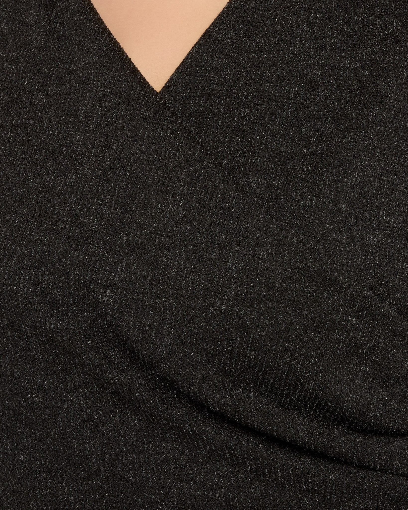 Black $|& Loveappella Sweater Ribbed Knit Cowl Neck - SOF Full Front
