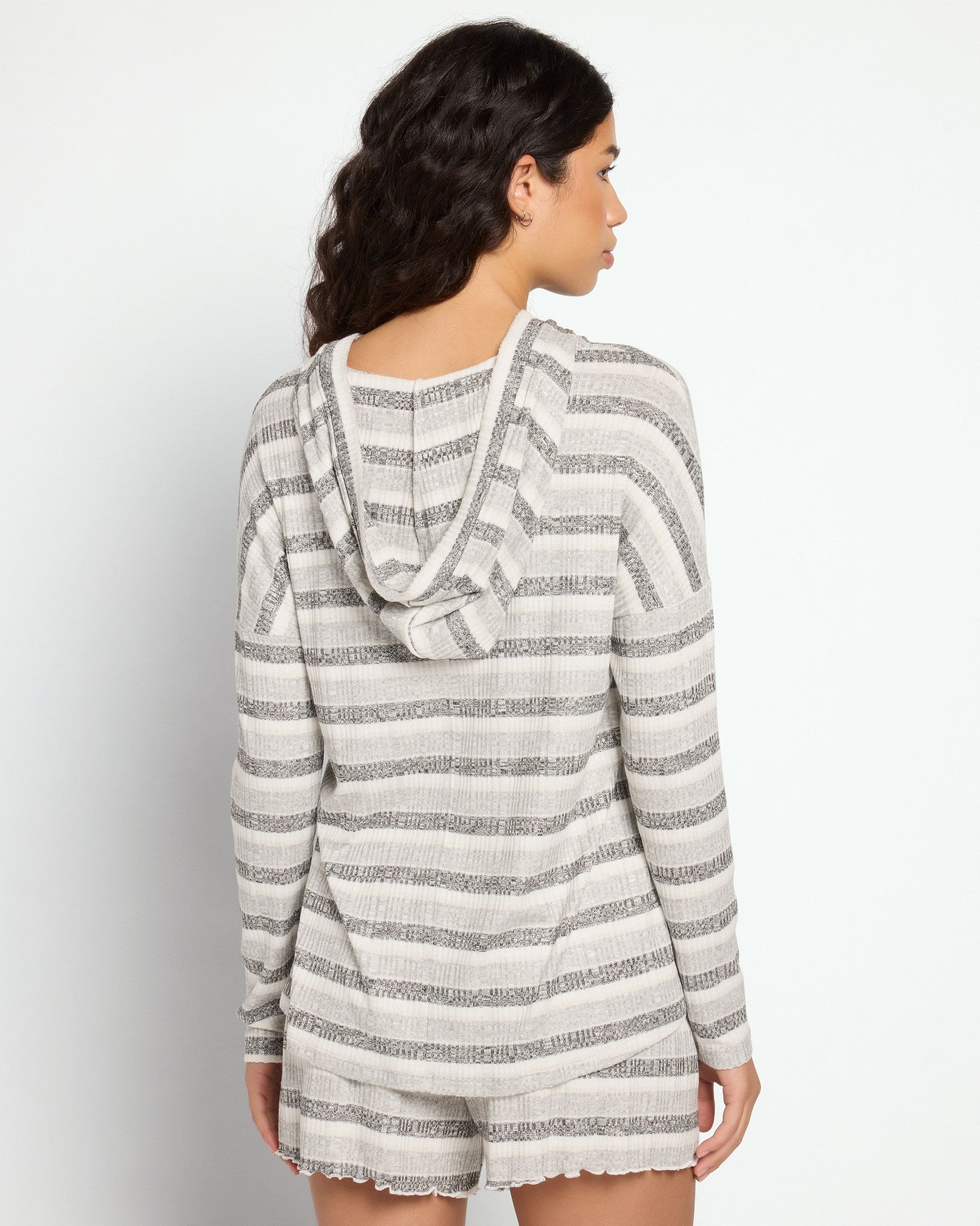 Grey Tonal Stripe $|& Astrologie Printed Teigan Hoodie - SOF Back