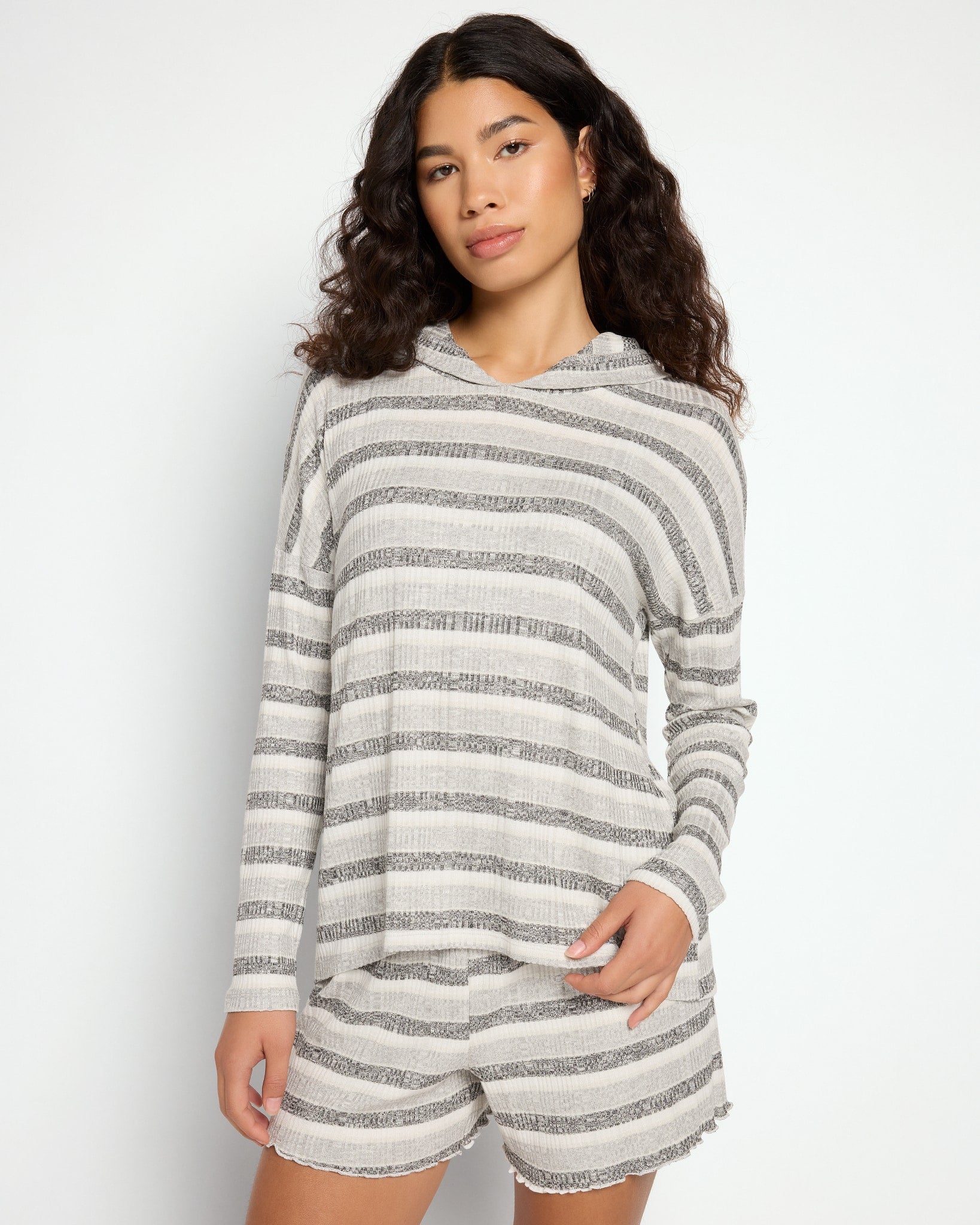 Grey Tonal Stripe $|& Astrologie Printed Teigan Hoodie - SOF Front