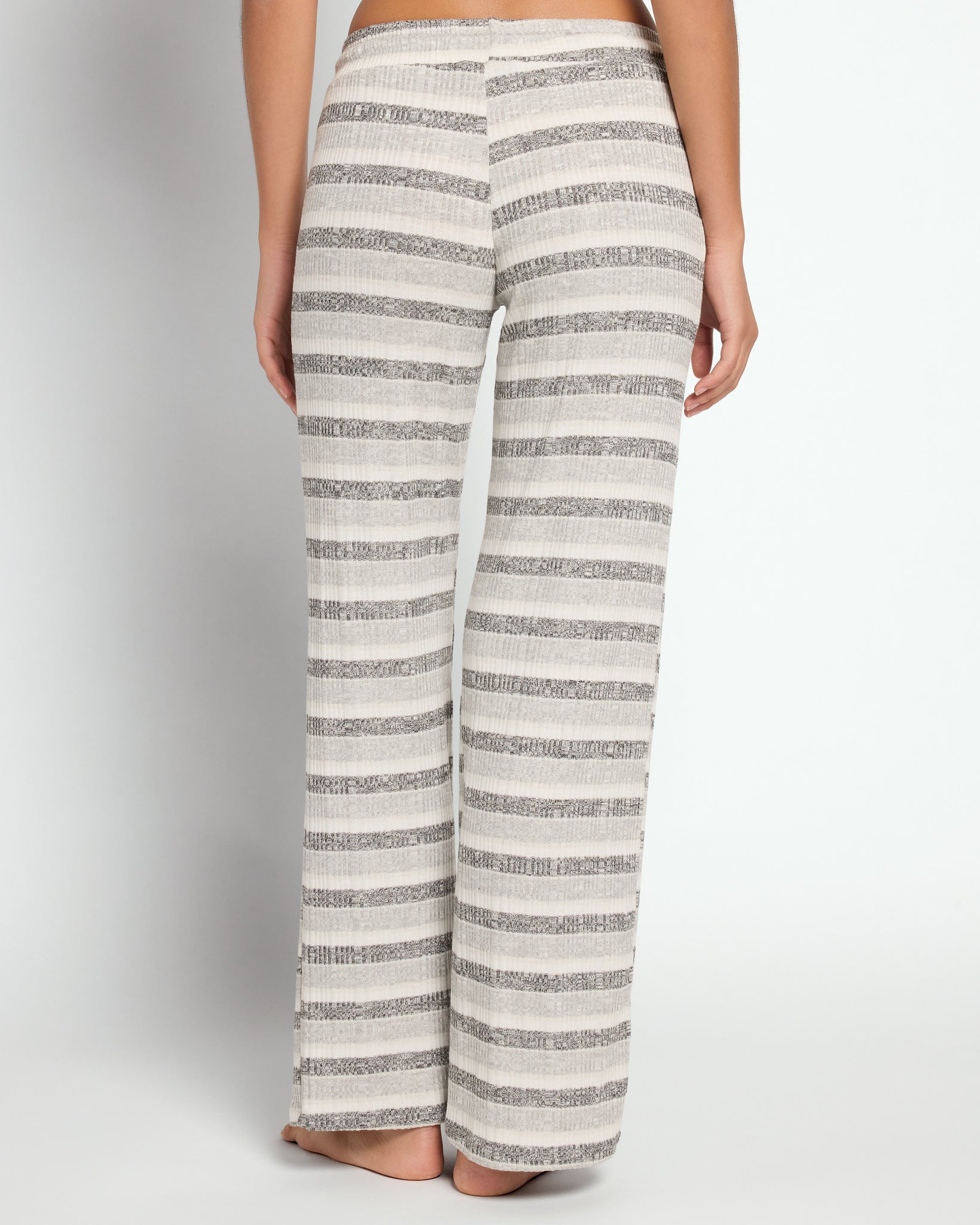 Grey Tonal Stripe $|& Astrologie Wide Leg Draw String Pant - SOF Back