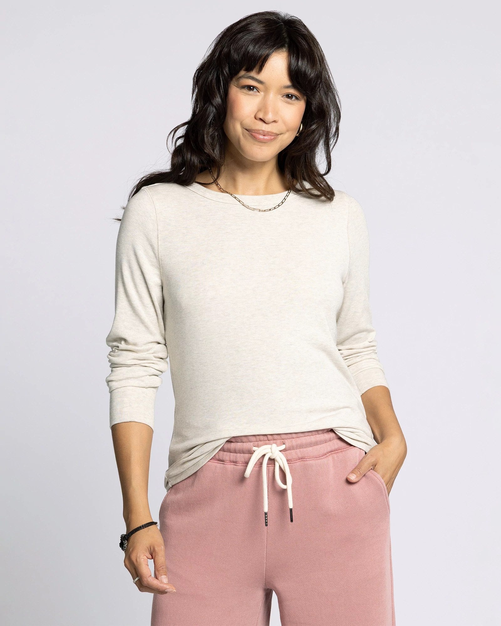 Sand Heather $|& Thread & Supply Stacy Top - VOF Detail