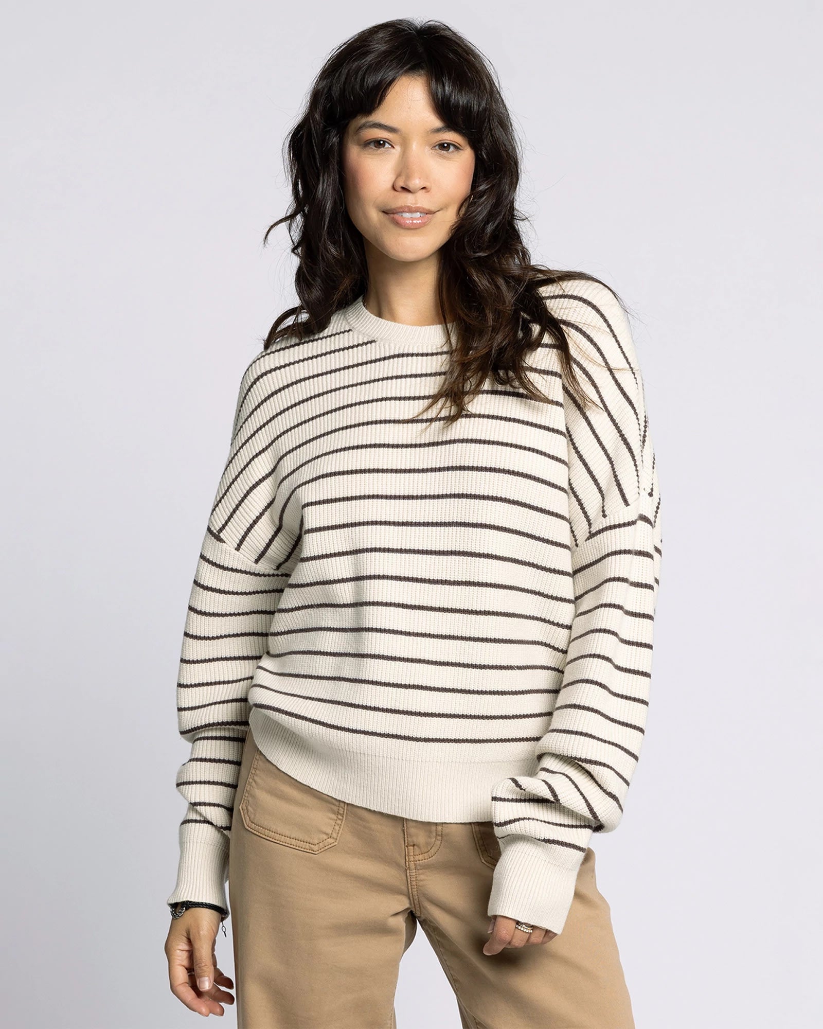 Cream Chocolate $|& Thread & Supply Ely Striped Sweater - VOF Detail