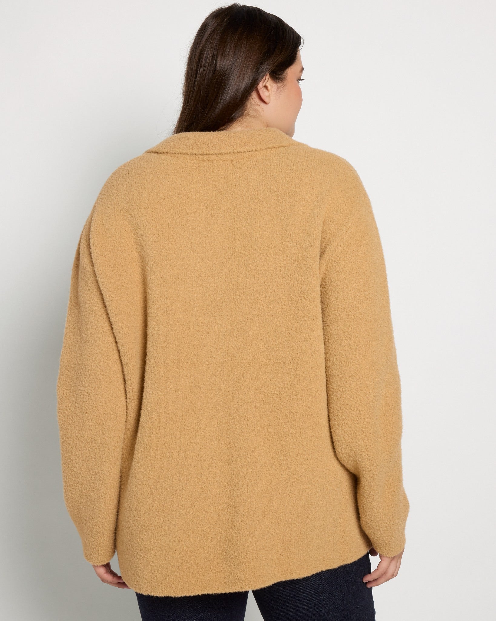 Camel $|& Theo & Spence Essential Cozy Jacket - SOF Back