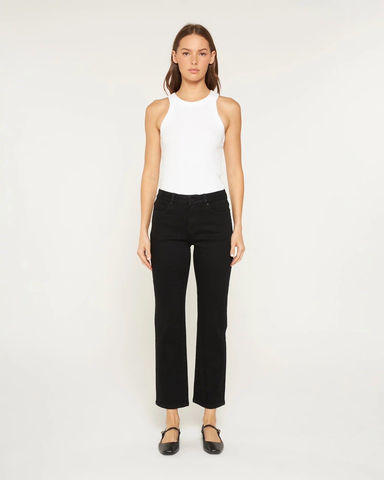 Gentle Night $|& Mica Denim Mid Rise Ankle Straight Leg Jeans - VOF Detail