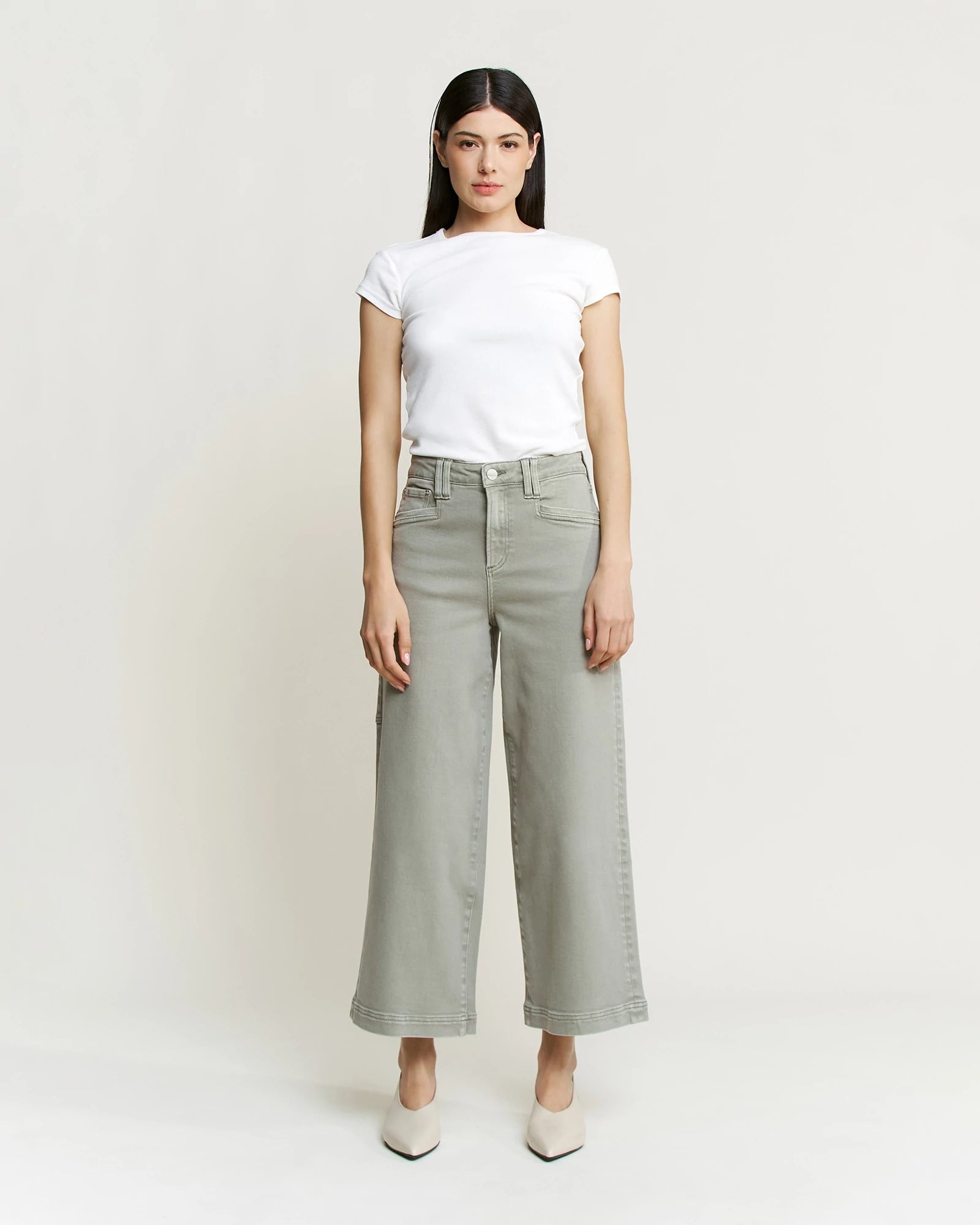 Summer Green $|& Mica Denim Super High Rise Cropped Utility Pant - VOF Detail