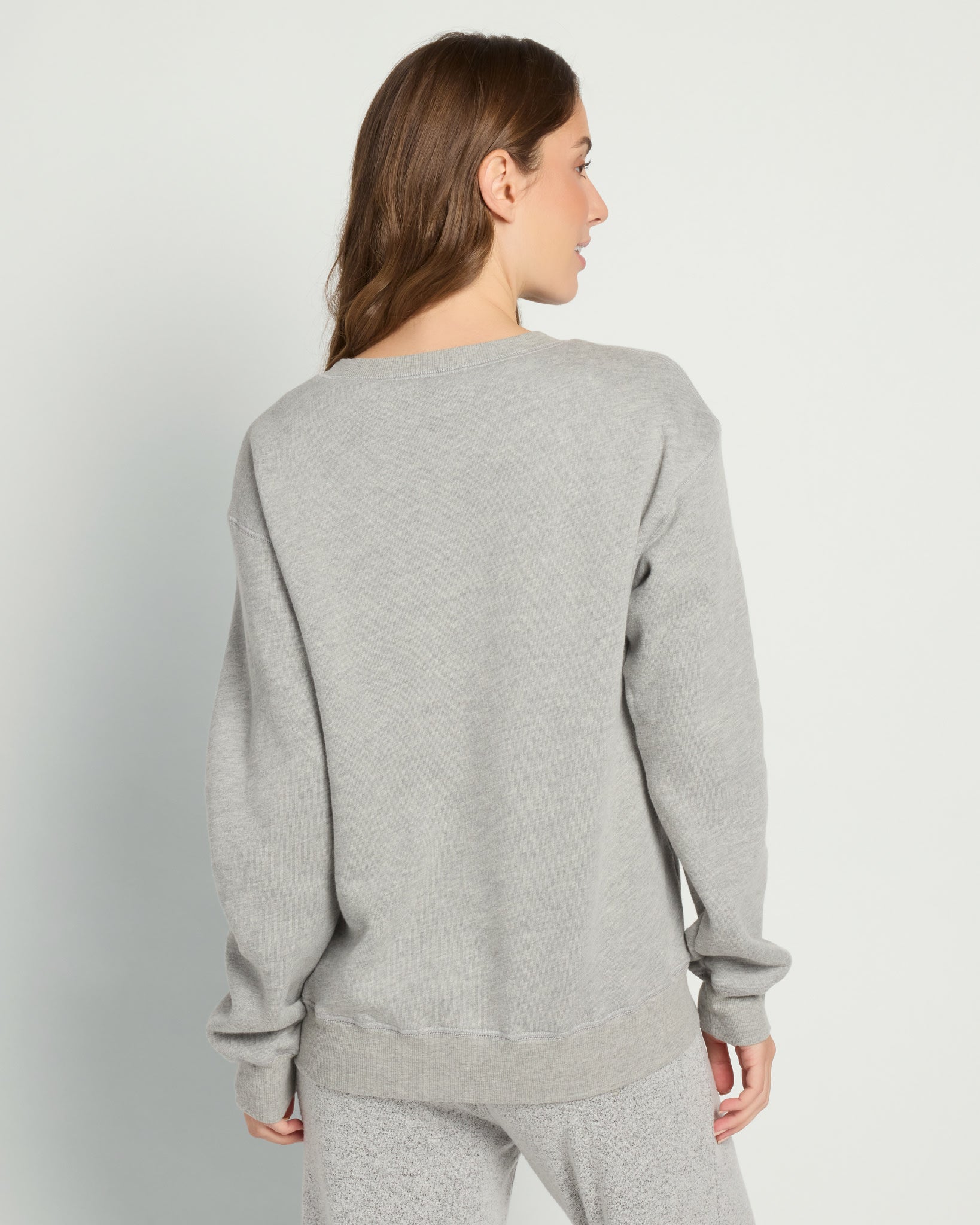 Heather Grey $|& Project Social T Team Naughty/Team Nice Reversible Sweatshirt - SOF Back