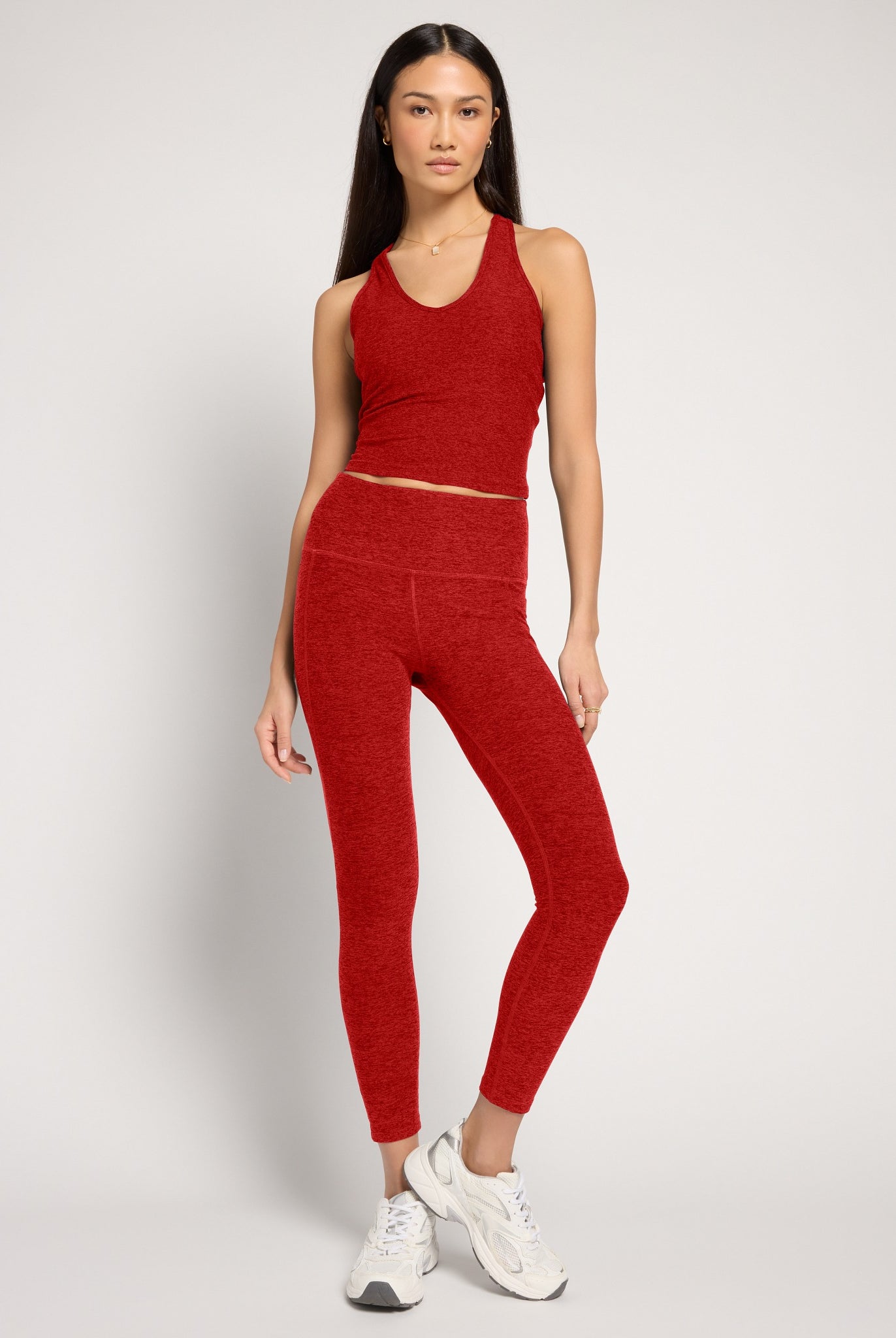 Love Red Heather $|& Interval FlowHeather Sculpt Pocket Legging - UGC On Fig