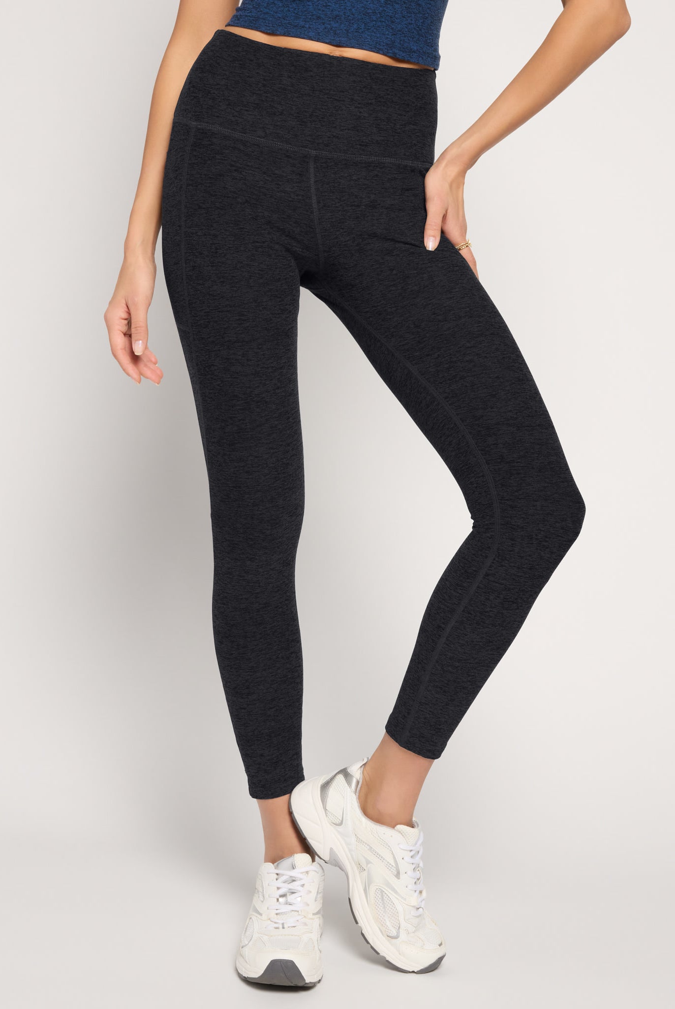 Night Sky Heather $|& Interval FlowHeather Sculpt Pocket Legging - SOF Front