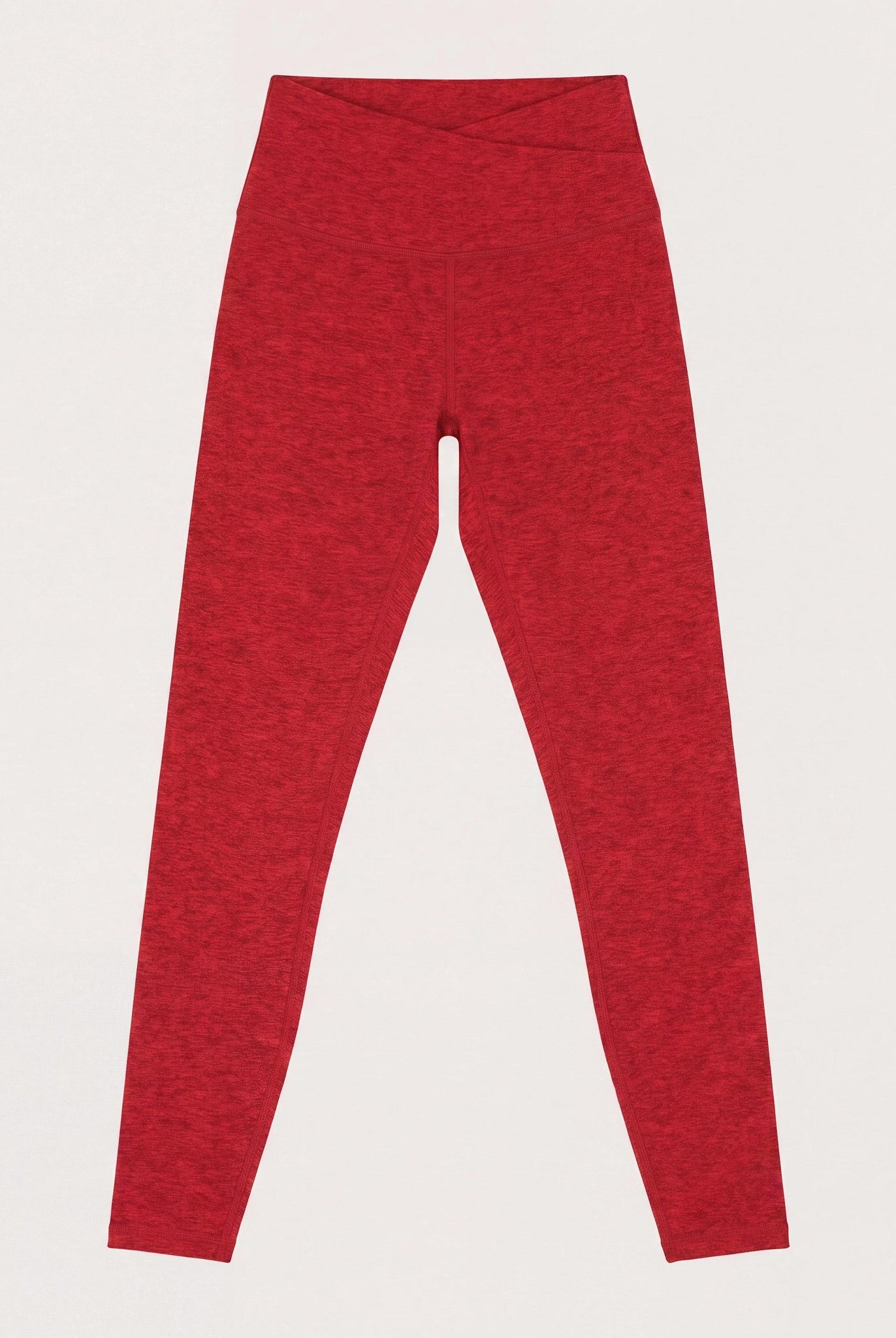 Love Red Heather $|& Interval FlowHeather Sculpt Crossover Leggings - Hanger Detail