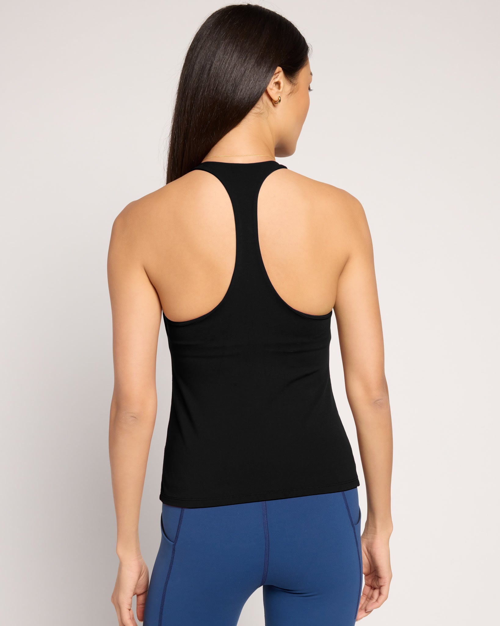 Black $|& Interval CloudLight Duration Racer Back High Hip Tank - SOF Back