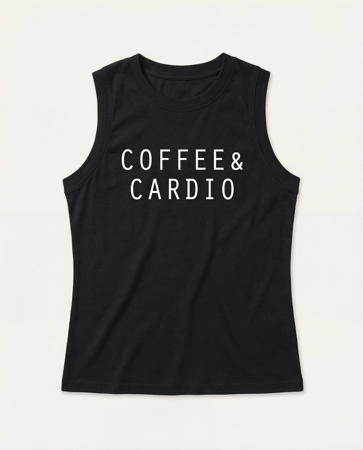 Faded Black $|& Interval "Coffee Cardio" Terrain Muscle Tank - Hanger Detail
