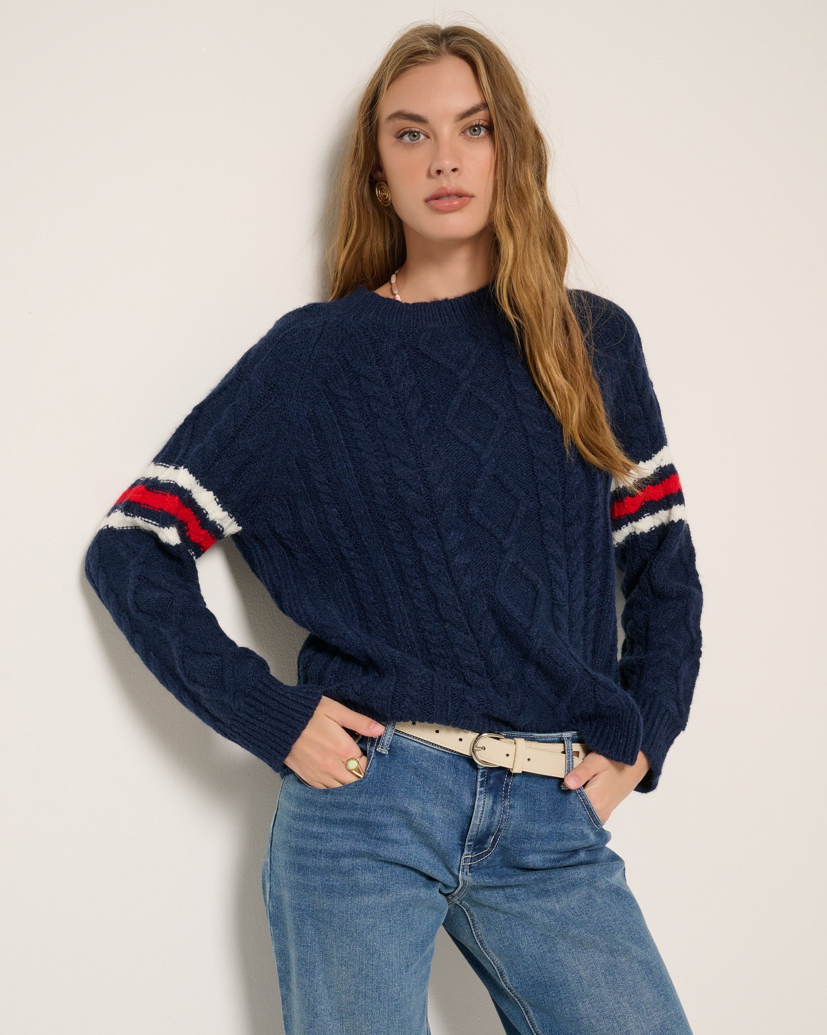 Heritage Cable Knit Stripe Sweater – Retro Varsity Look – Wantable