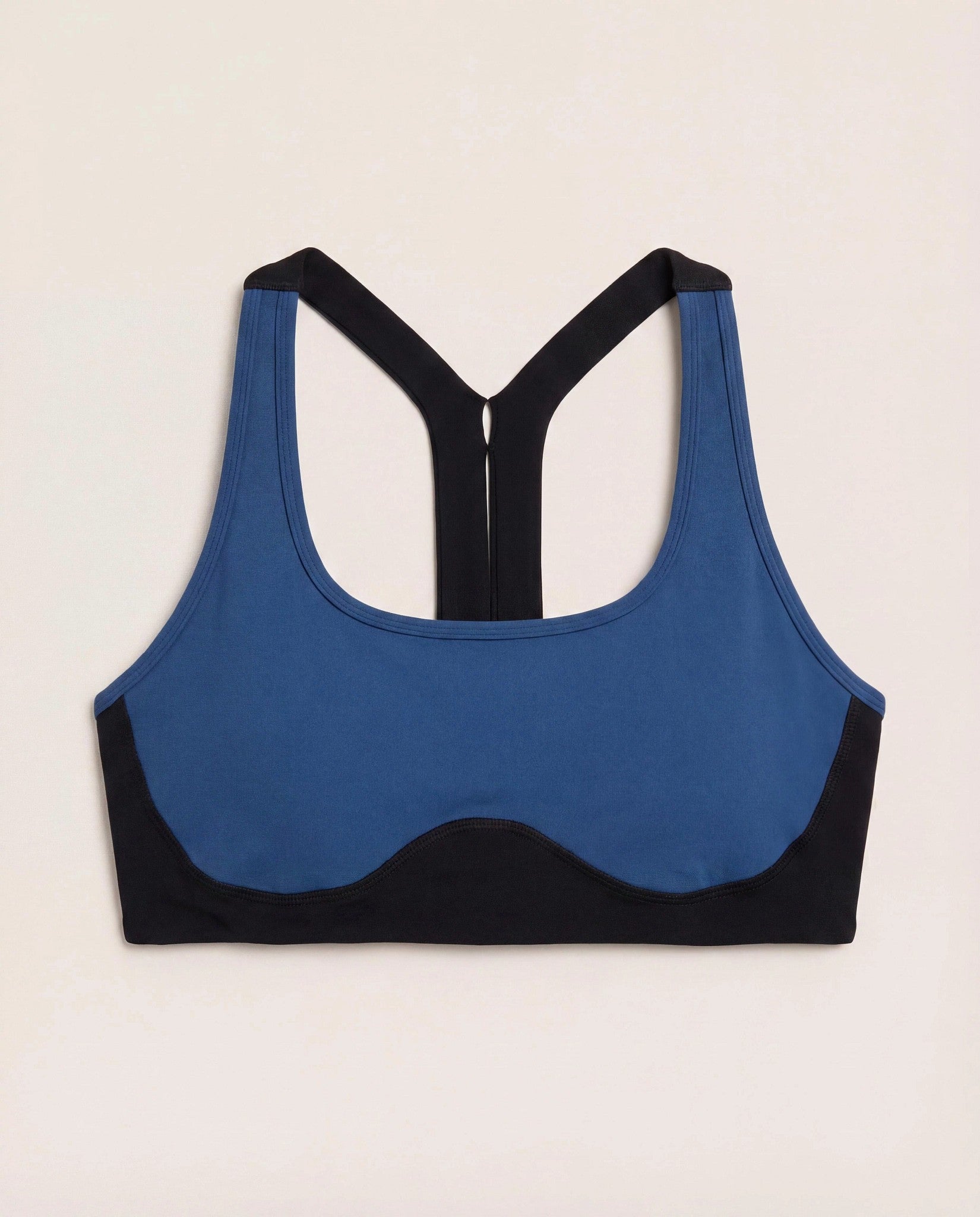 Deep Teal/Black $|& Interval CloudLight Scoreline Colorblocked Bra - Hanger Detail