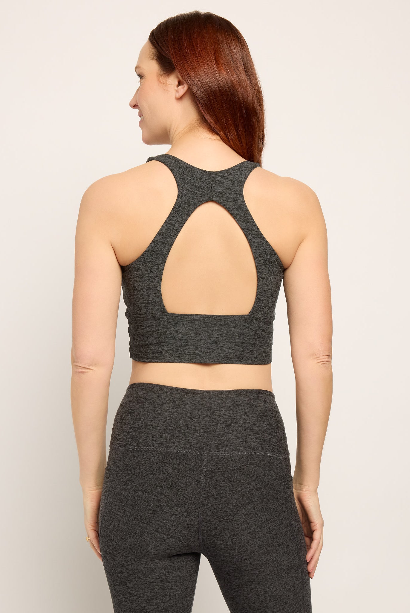 Heather Charcoal $|& Interval FlowHeather Sculpt Enchant Bra - SOF Back