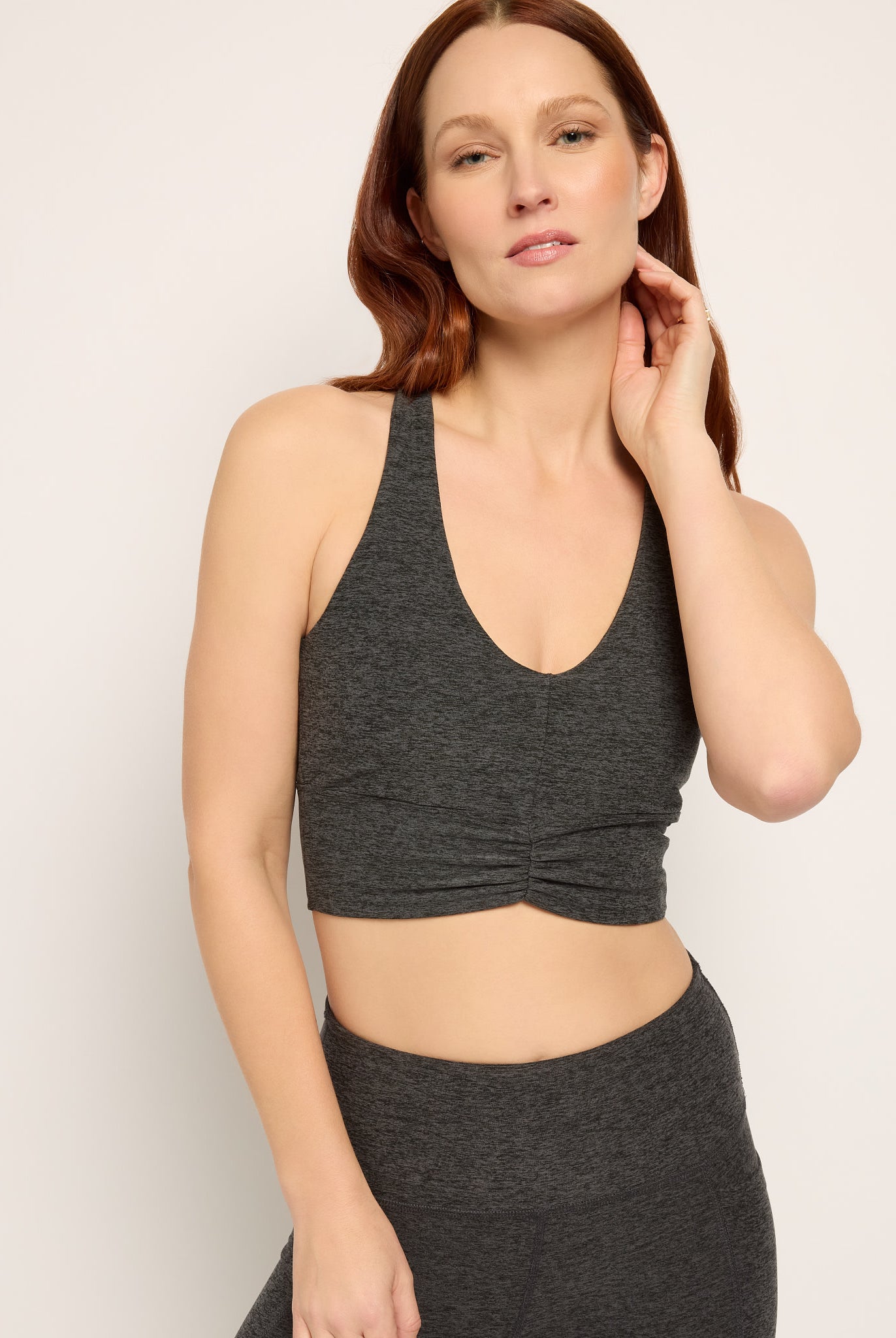 Heather Charcoal $|& Interval FlowHeather Sculpt Enchant Bra - SOF Front