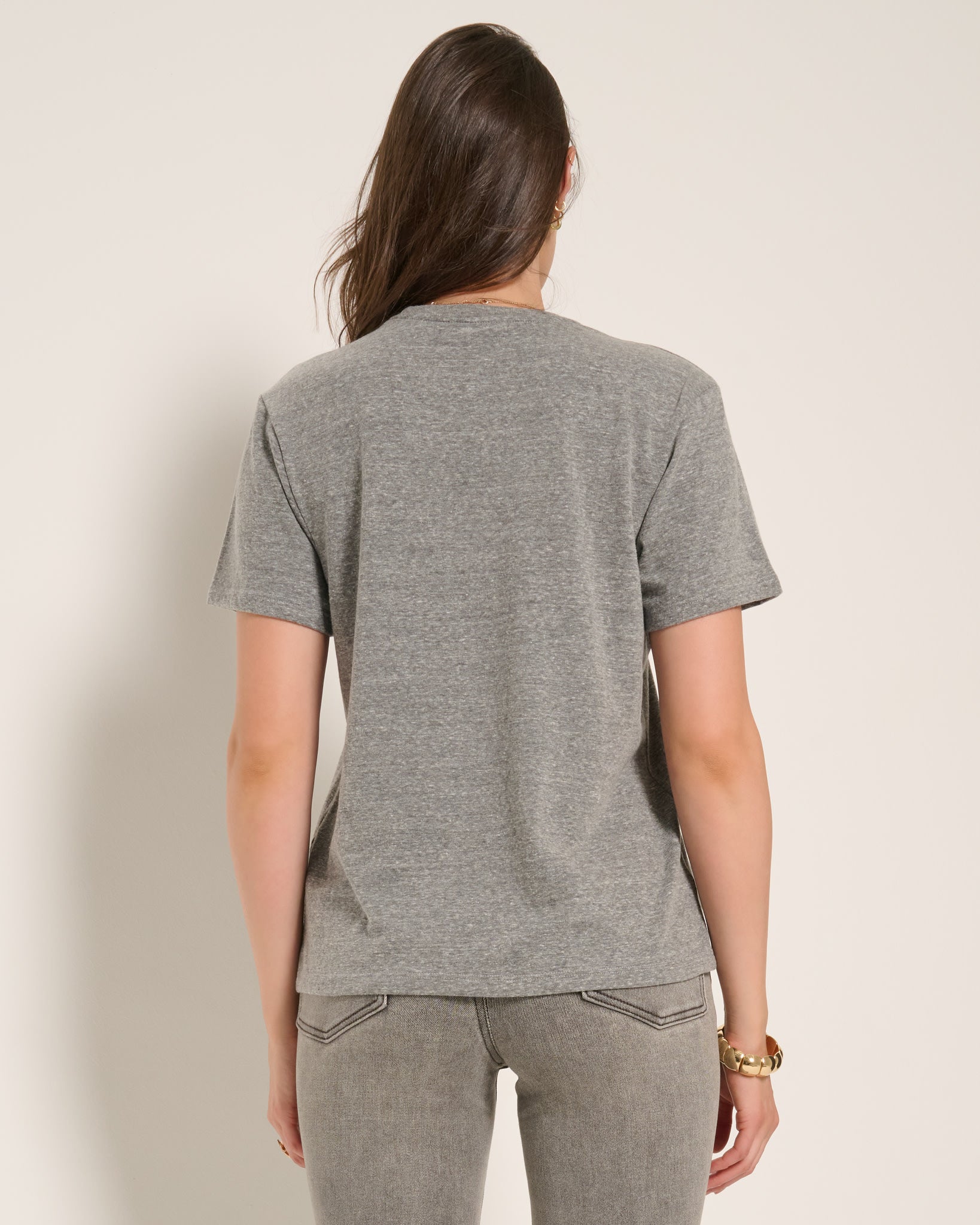 Heather Grey $|& SEAS Floret Relaxed Graphic Tee - SOF Back