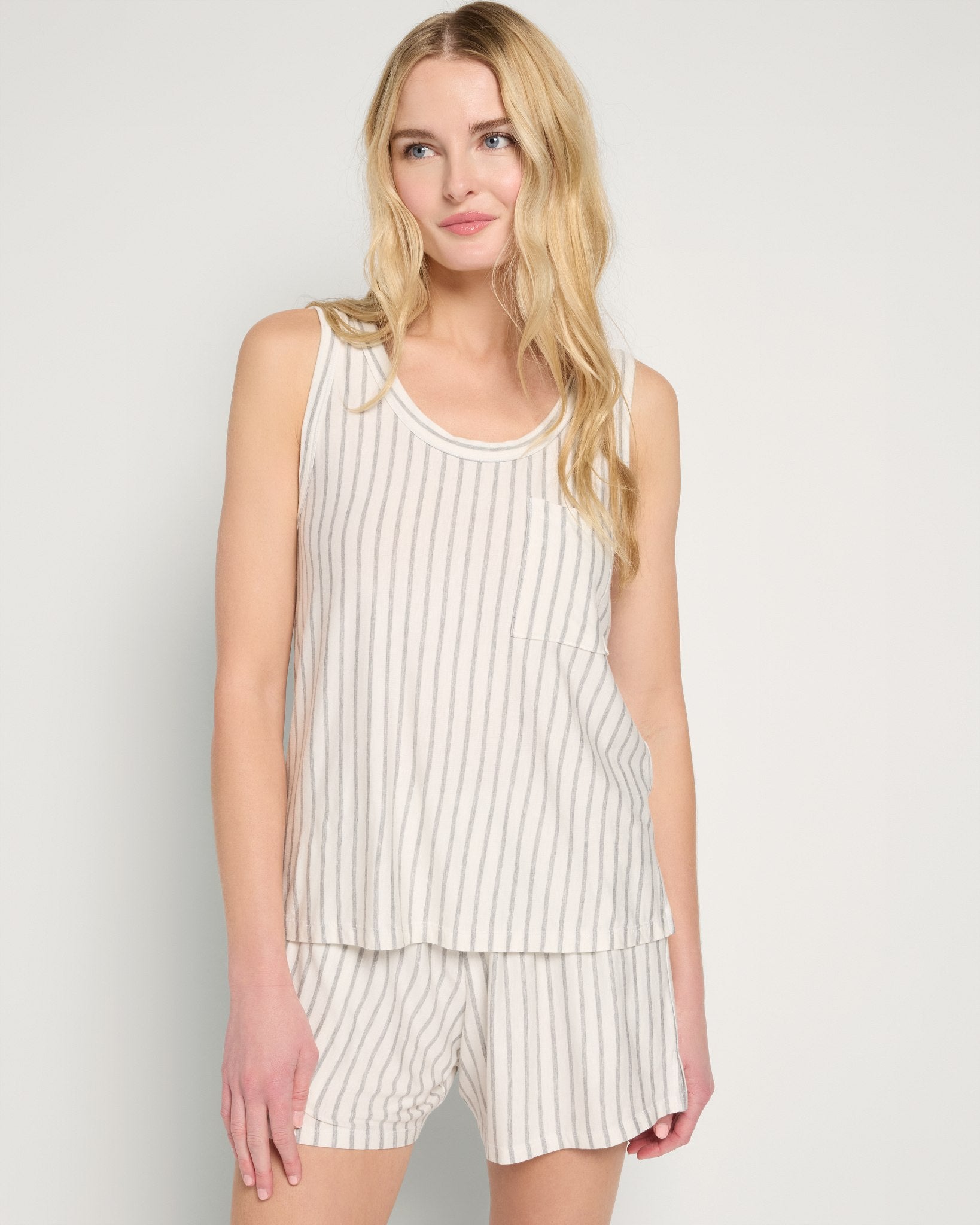 Ivory/Grey $|& SEAS Prisma Lounge Tank - SOF Front