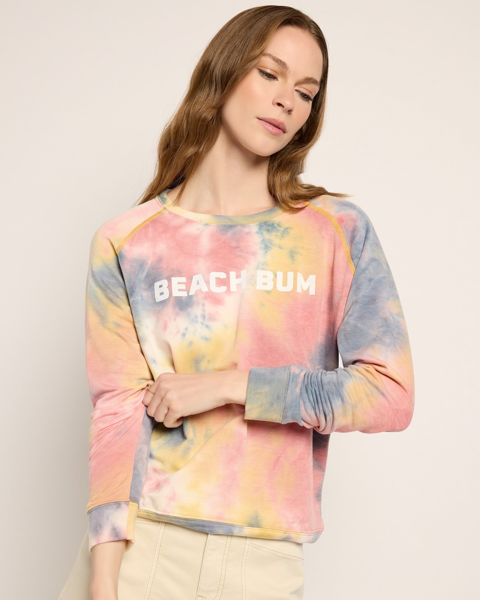 Butter Printed Tie Dye $|& SEAS Beach Bum Tie Dye Graphic Pullover - VOF Front