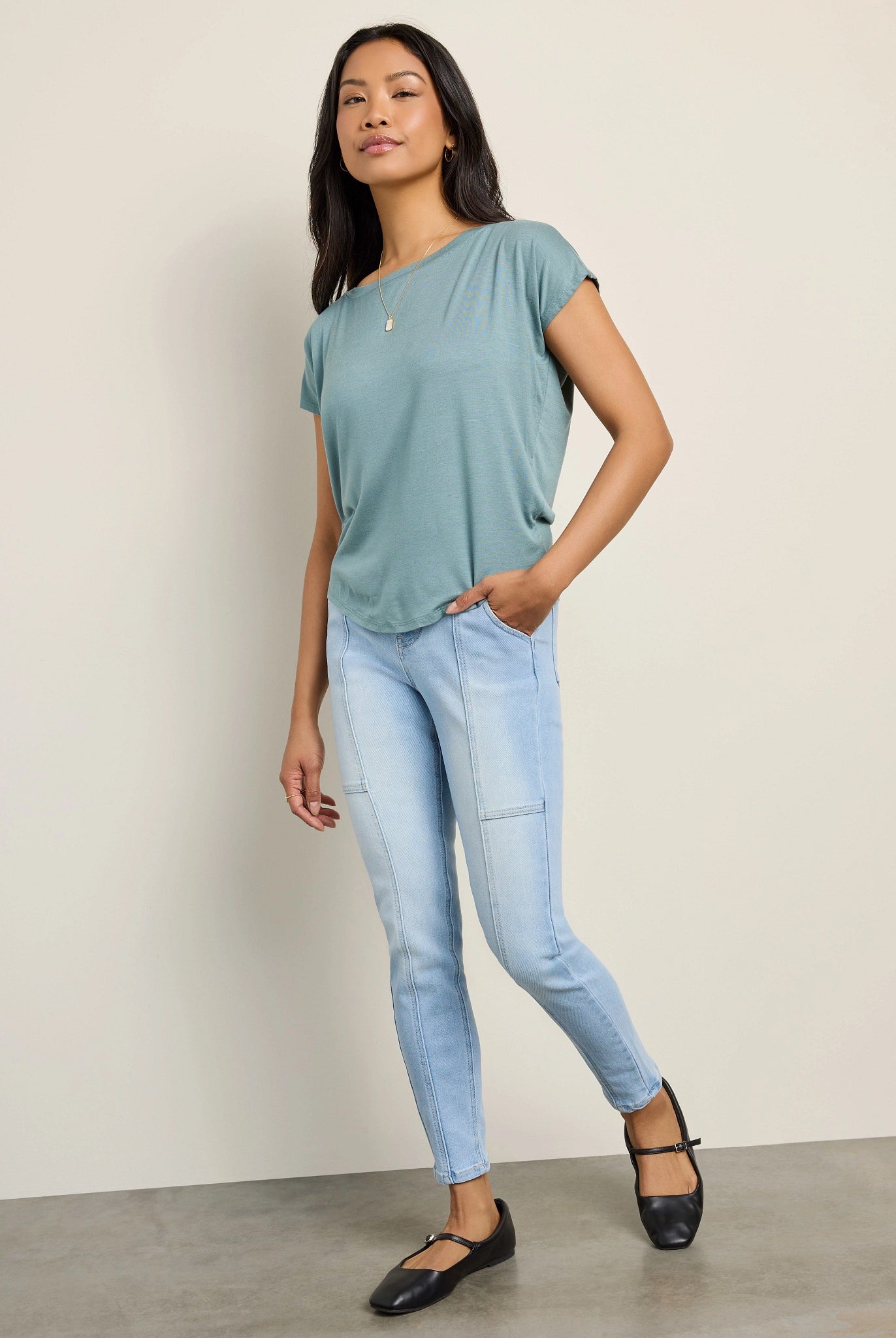 Goblin Blue $|& SEAS Edgewater Off The Shoulder Tee - UGC On Fig