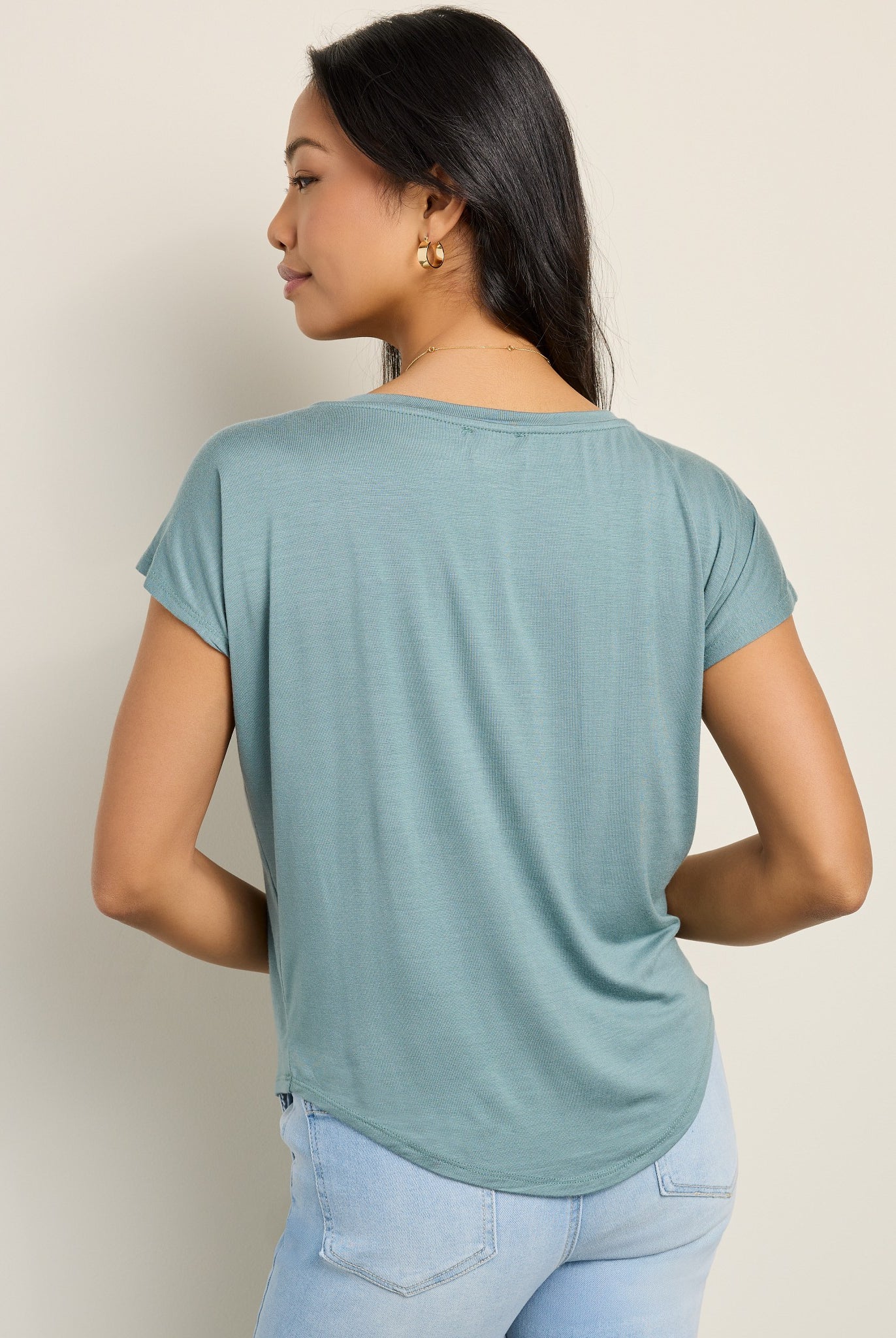Goblin Blue $|& SEAS Edgewater Off The Shoulder Tee - SOF Back
