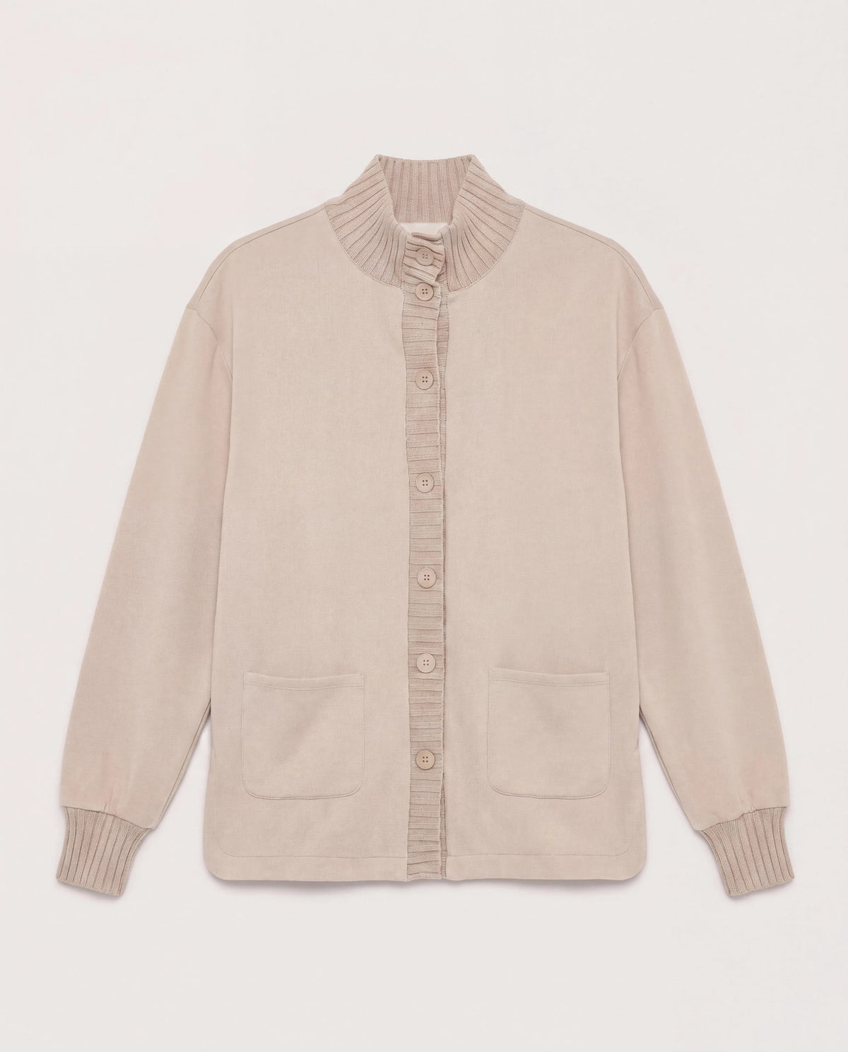 Heather Oatmeal $|& SEAS Abyssal Button Front Jacket - Hanger Detail