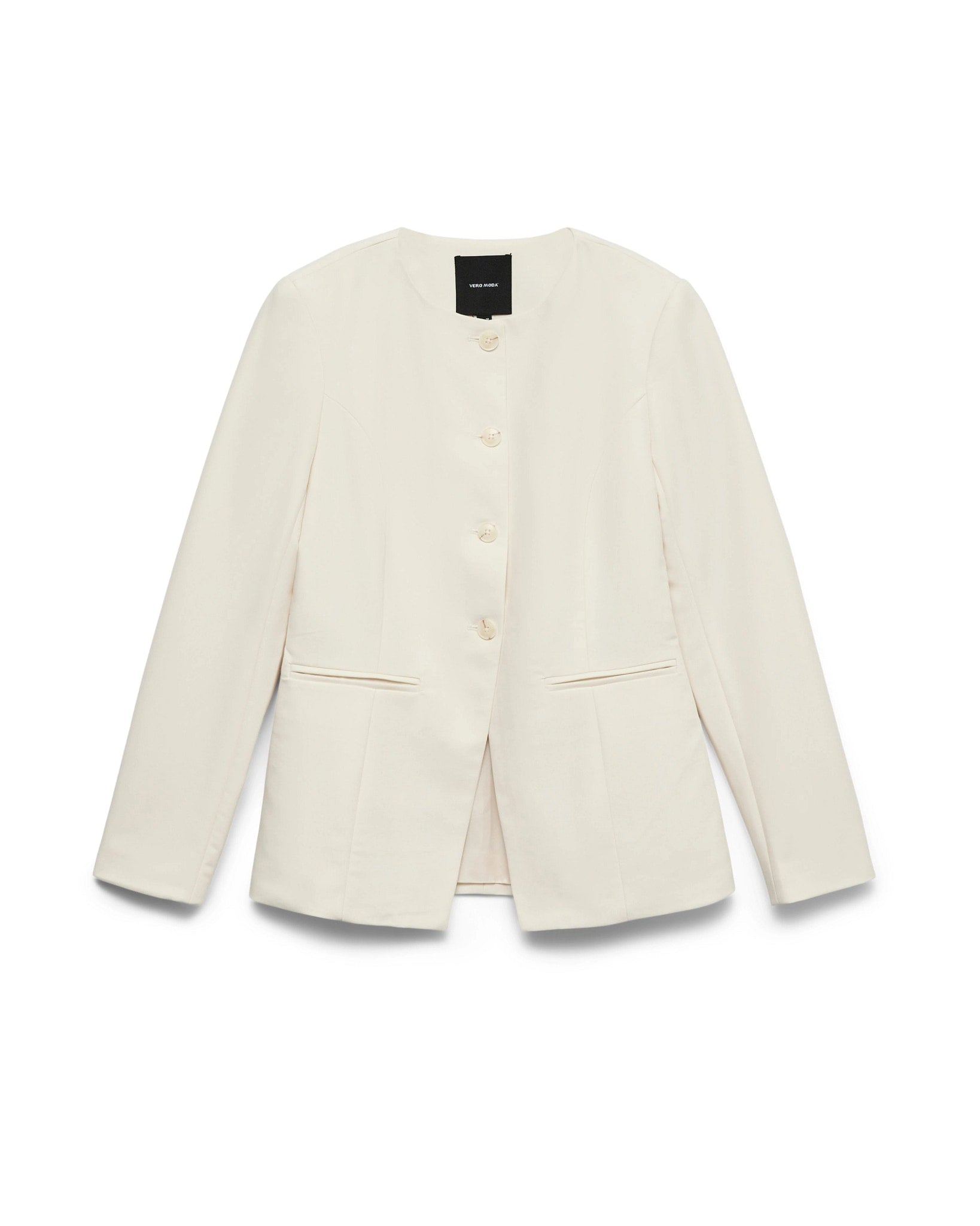 Birch $|& Vero Moda Drea Fitted Collarless Blazer - Hanger Back