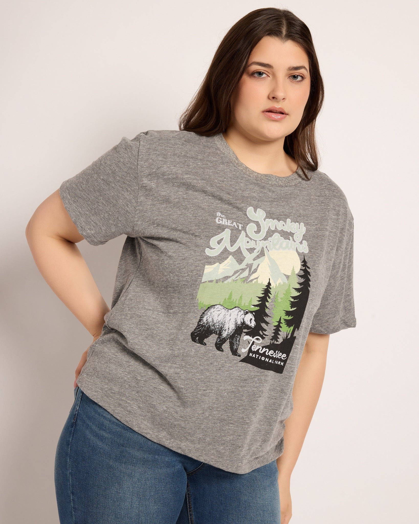 Ht Grey $|& Herizon Cherry Relaxed Graphic Tee - VOF Front
