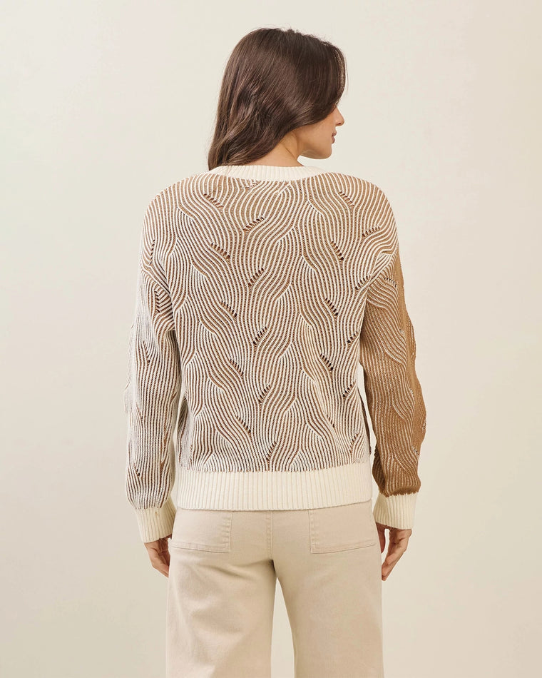 Mocha $|& ABLE 2 Tone Textured Pullover - Hanger Side