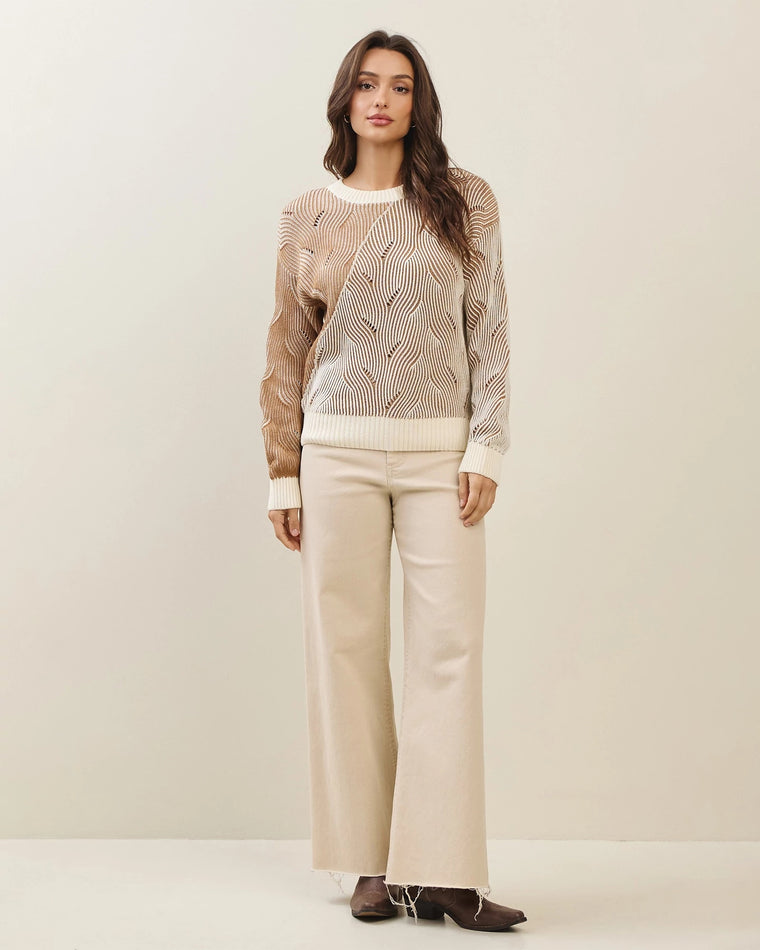 Mocha $|& ABLE 2 Tone Textured Pullover - VOF Detail