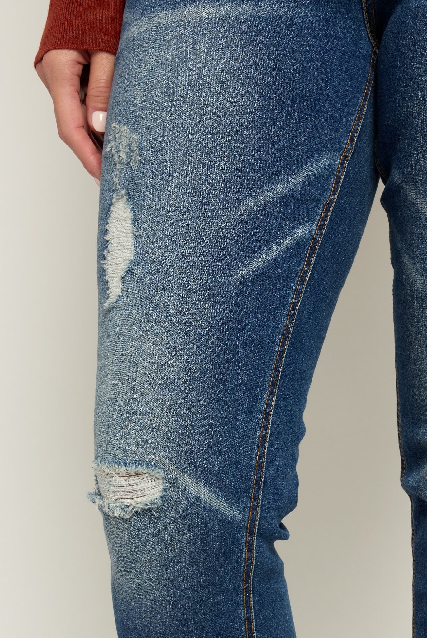Dark Wash $|& Herizon Suzi Mid Rise Skinny Jeans - SOF Full Front