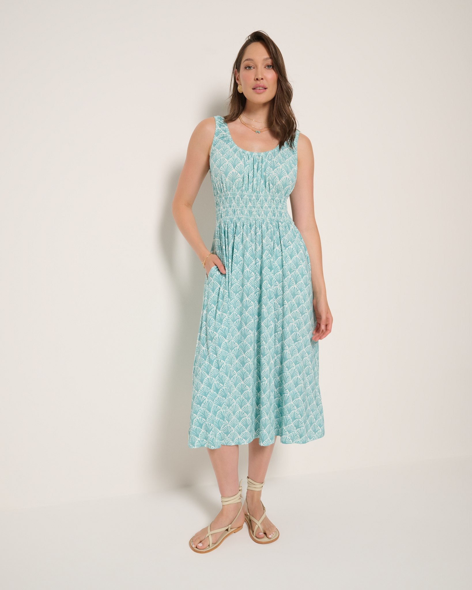 Seaglass $|& SEAS Maritime Smocked Waist Dress - UGC On Fig