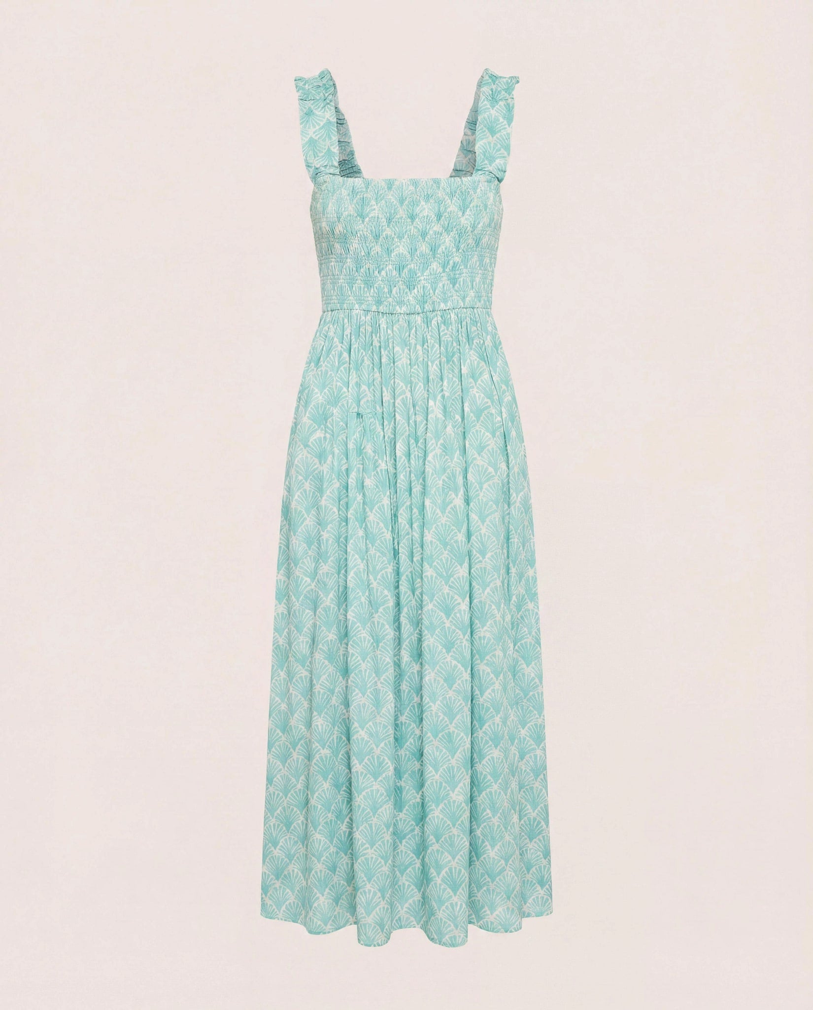 Seaglass $|& SEAS Westbreeze Printed Smocked Maxi Dress - Hanger Detail