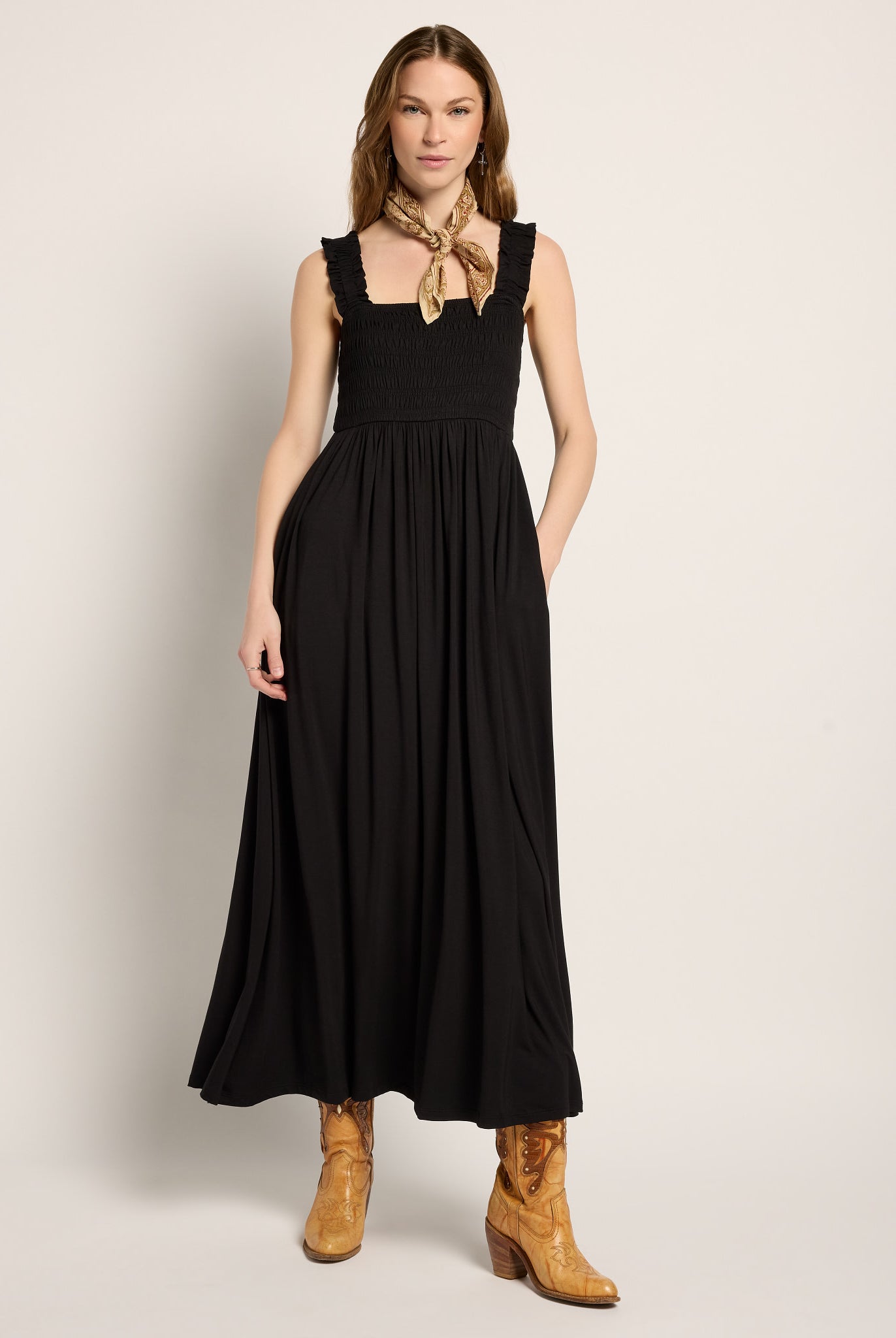 Black $|& SEAS Westbreeze Smocked Maxi Dress - UGC On Fig