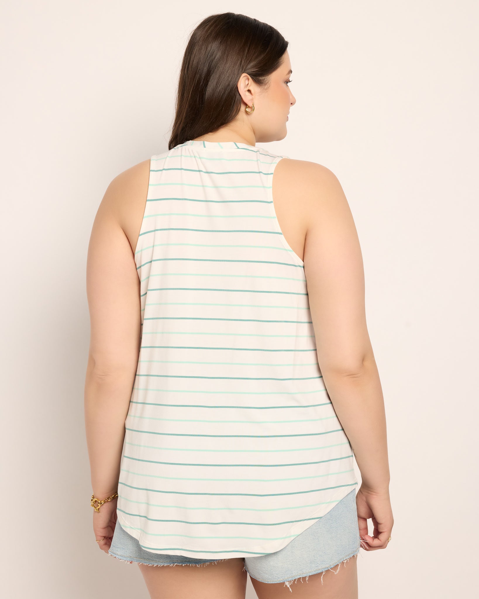 Natural/Seaglass $|& SEAS Surfside Stripe Scoop Tank - SOF Back