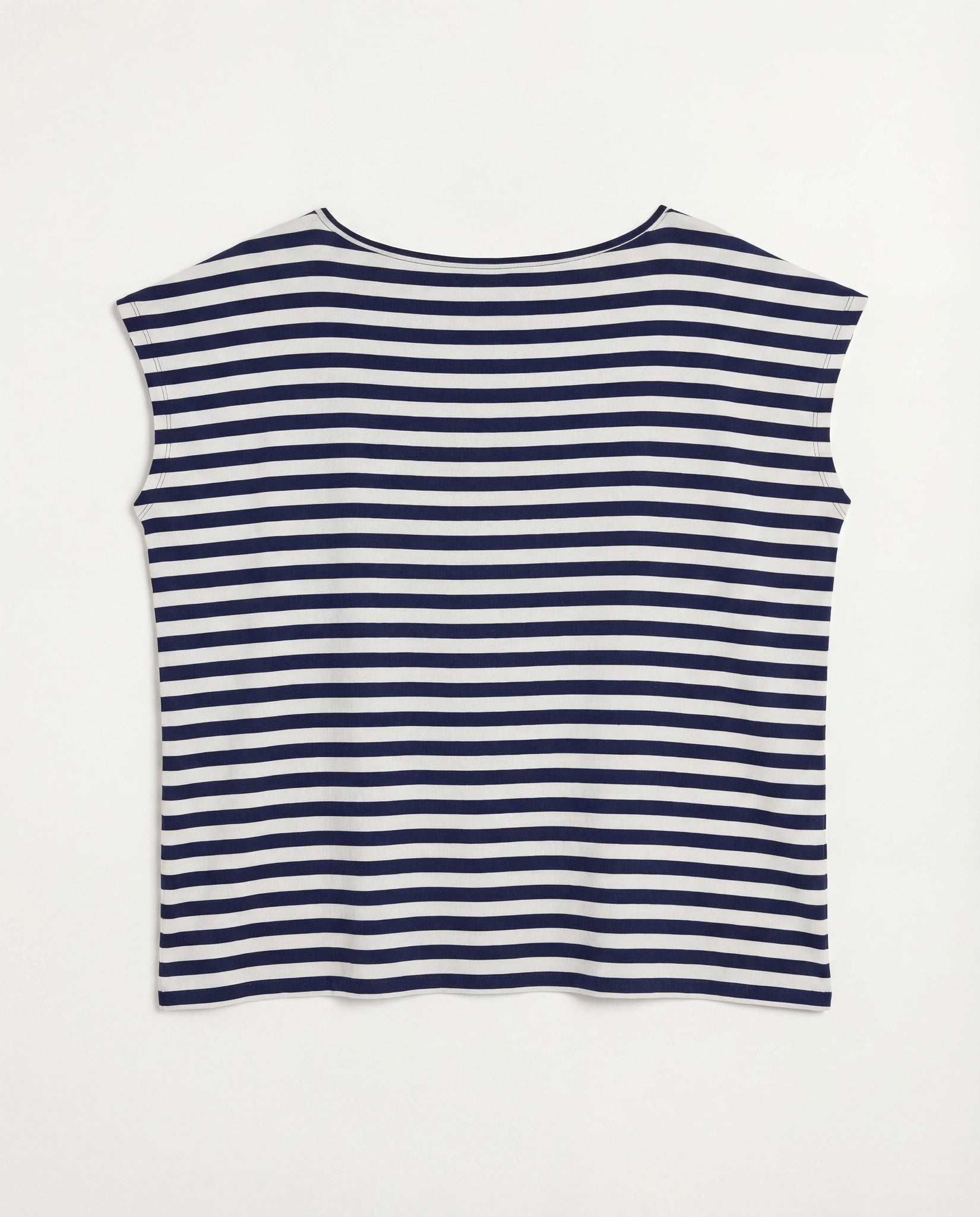 White/Sapphire $|& SEAS Brentwood Boat Neck Stripe Top - Hanger Detail