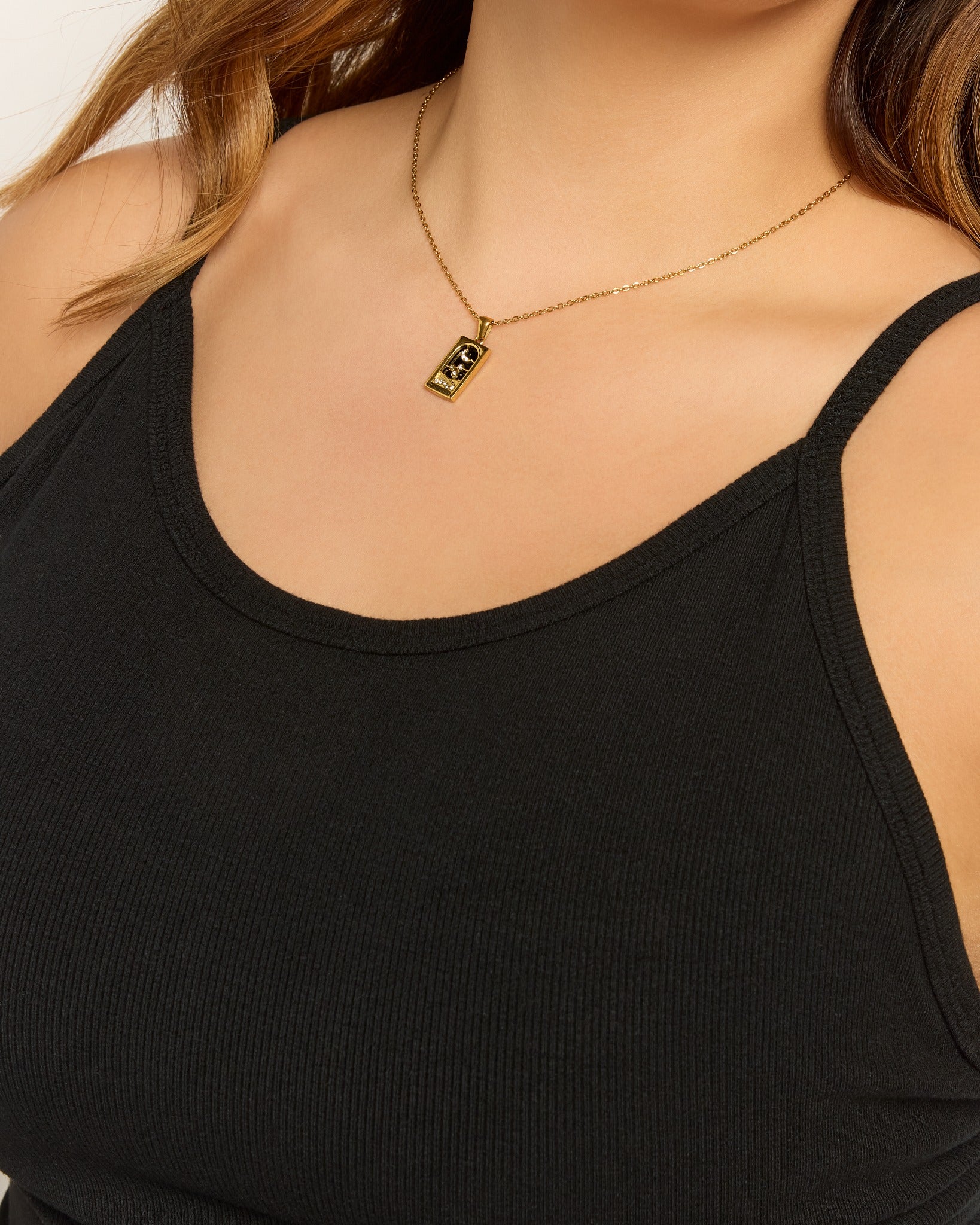 Black $|& SEAS Laurel Ribbed Shelf Bra Tank - SOF Full Front