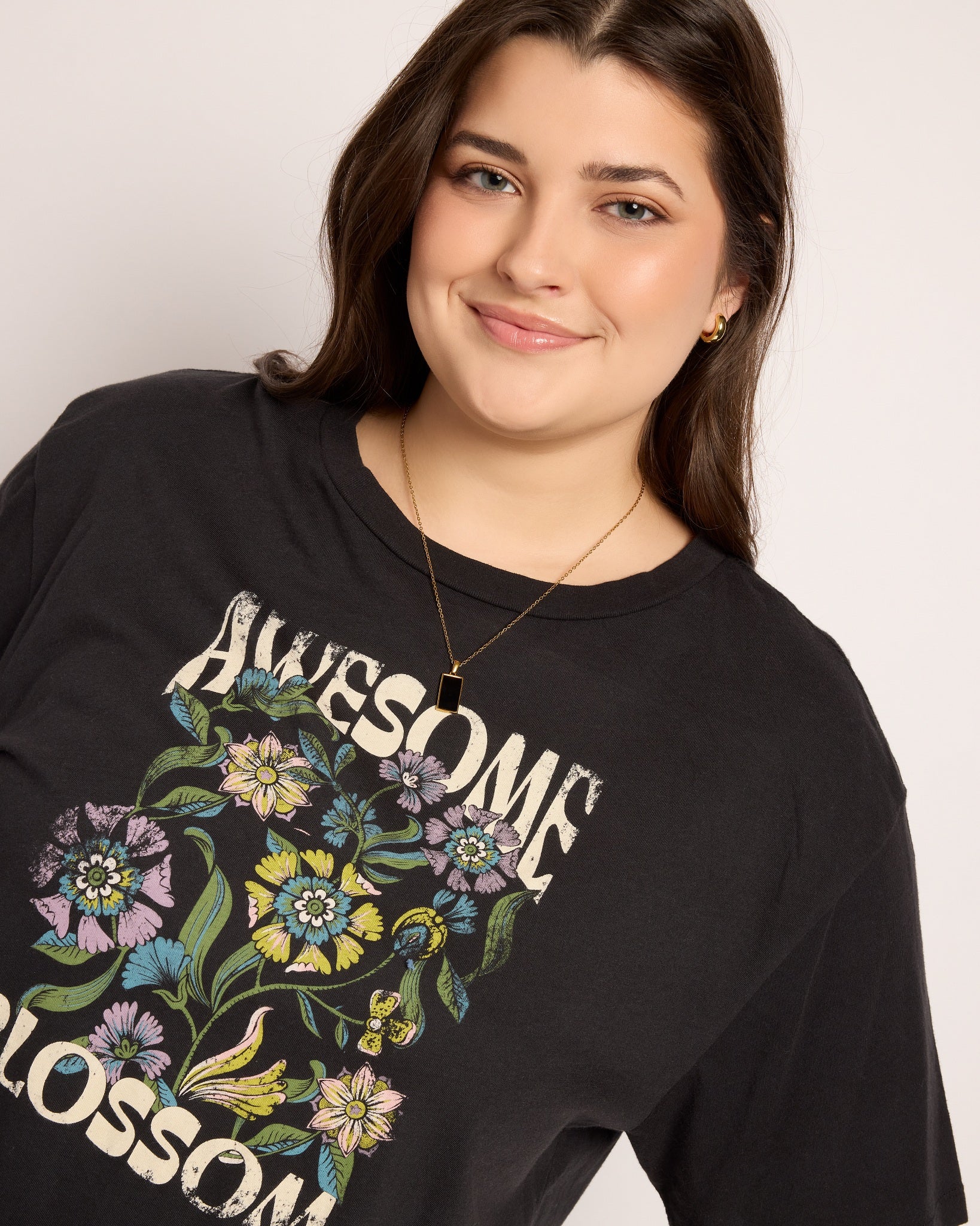 Faded Black $|& SEAS Floret Relaxed Tee - SOF Full Front