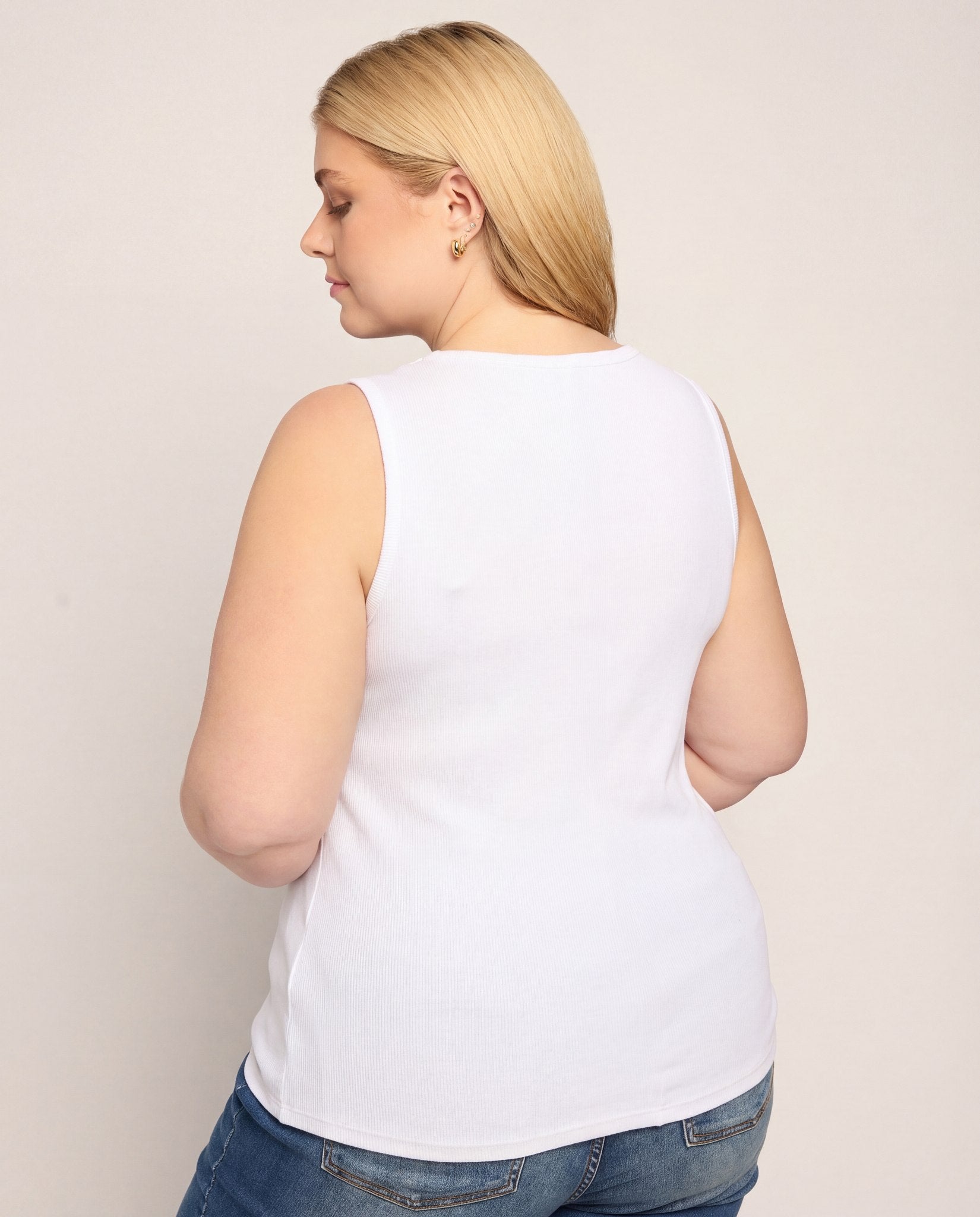 White $|& Herizon Alpine V-Neck Tank - SOF Back